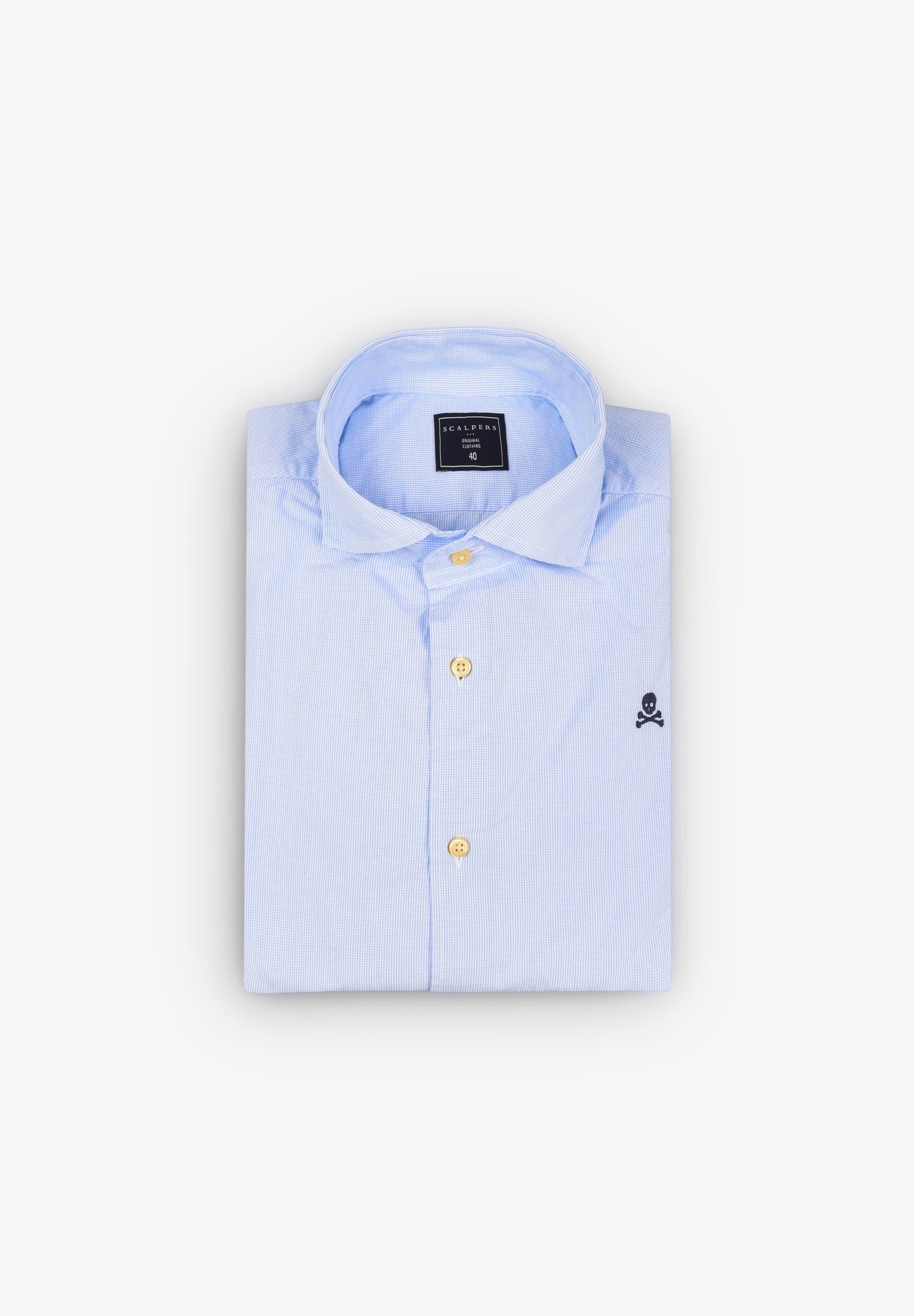 CHECKED DRESS SHIRT WITH CONTRAST SKULL