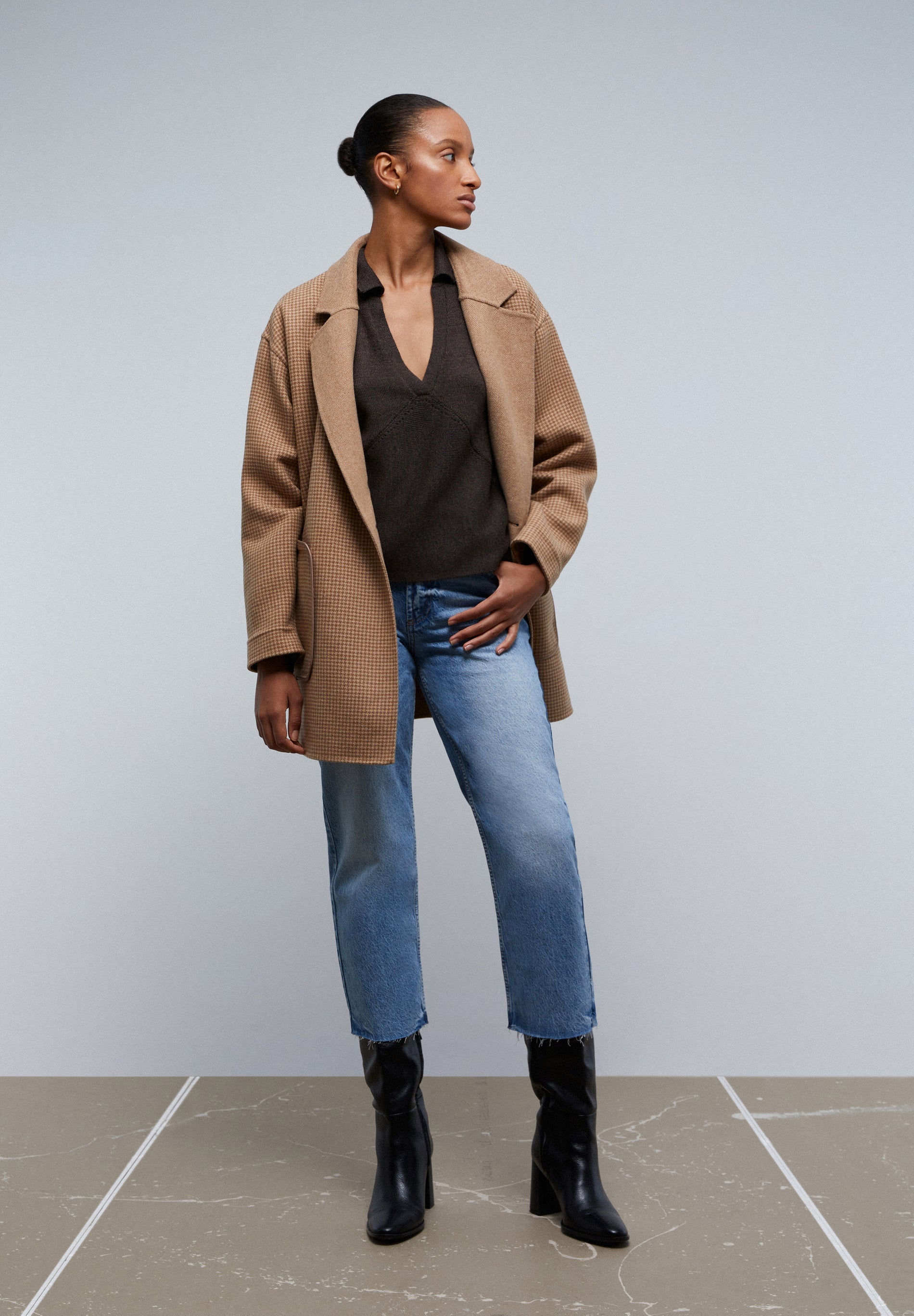 Wool coat hot sale with jeans