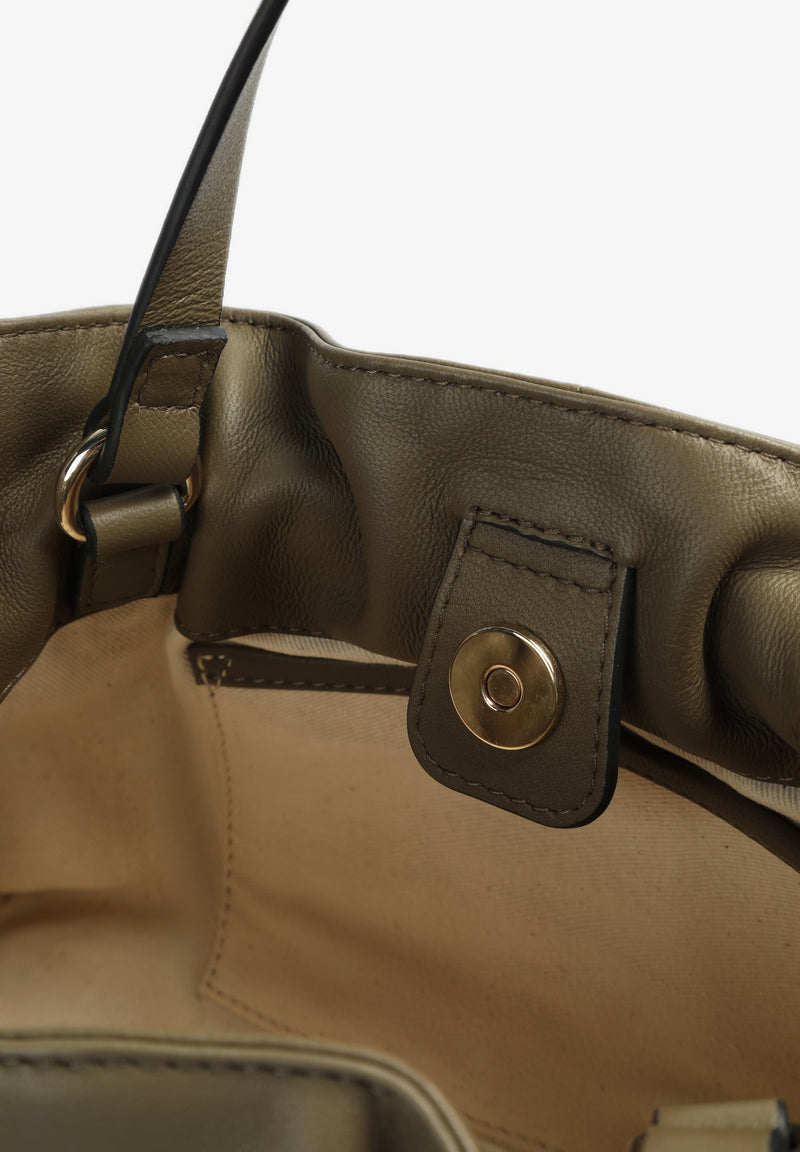 LEATHER BAG WITH GATHERED DETAIL