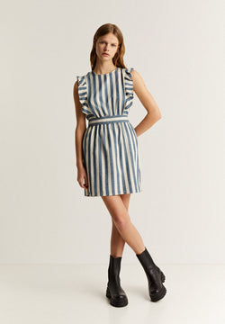 STRIPED DRESS WITH BOW
