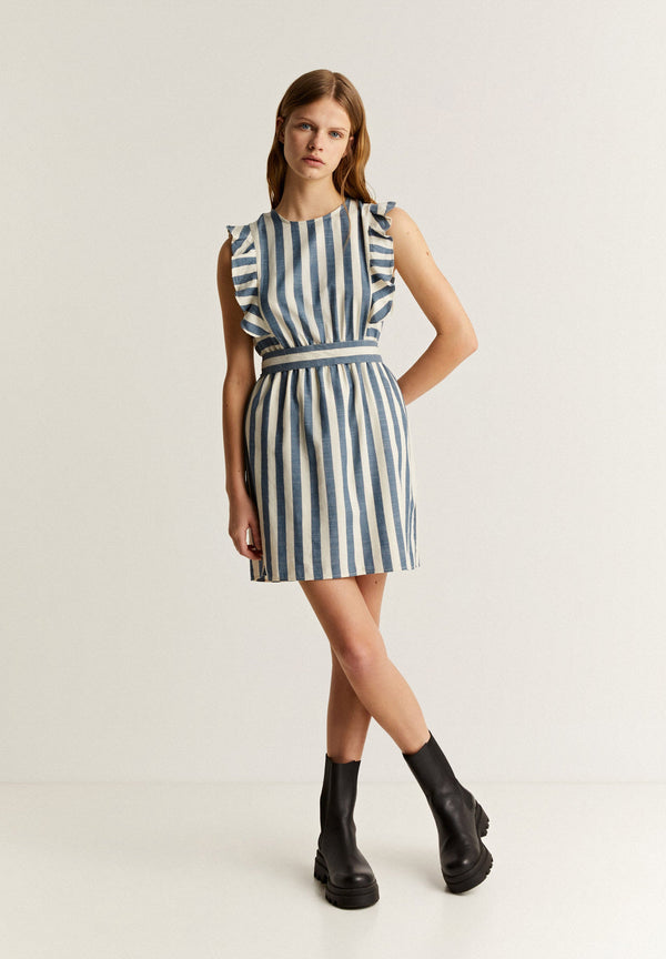STRIPED DRESS WITH BOW