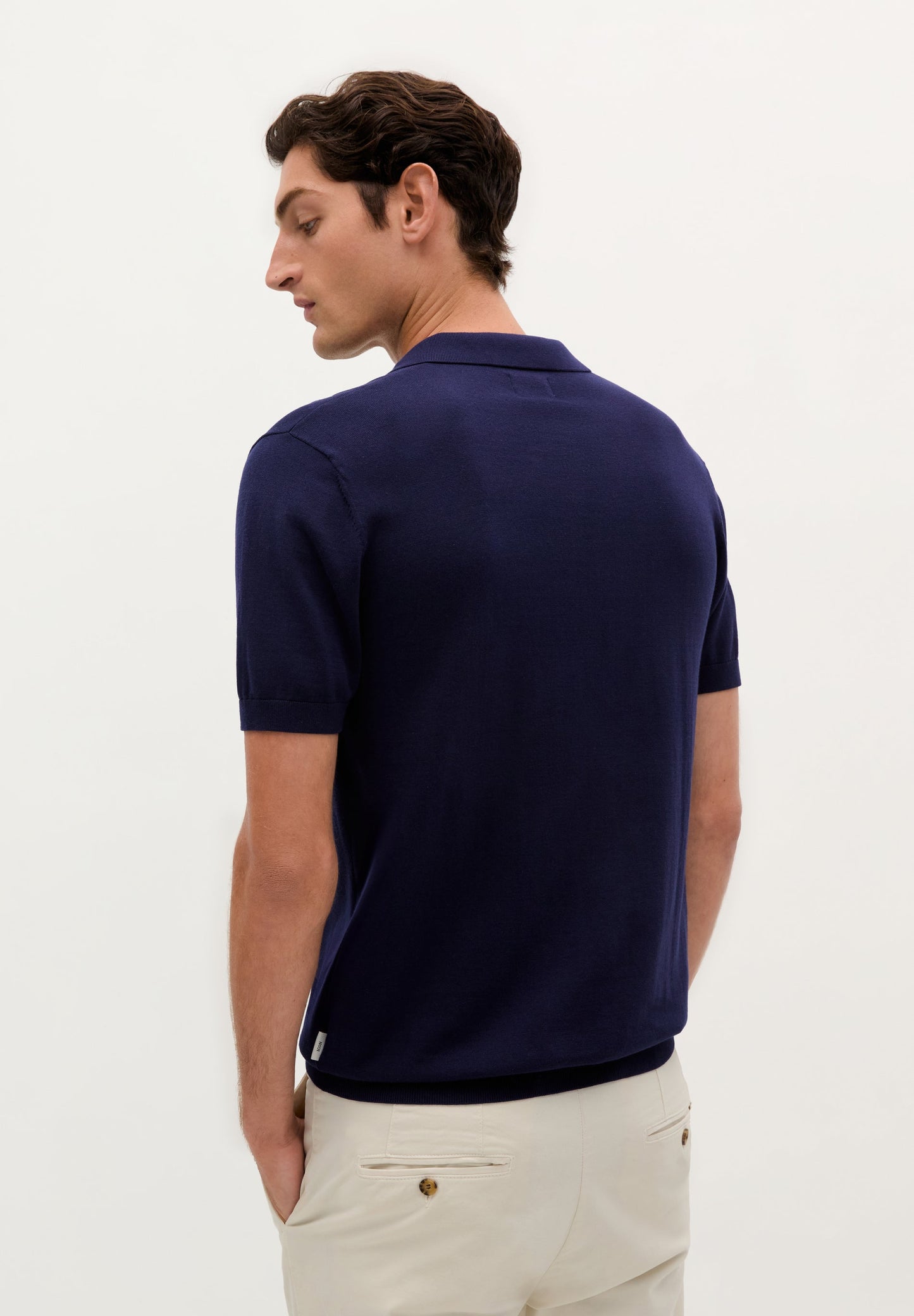 FINE-KNIT SKULL POLO SHIRT