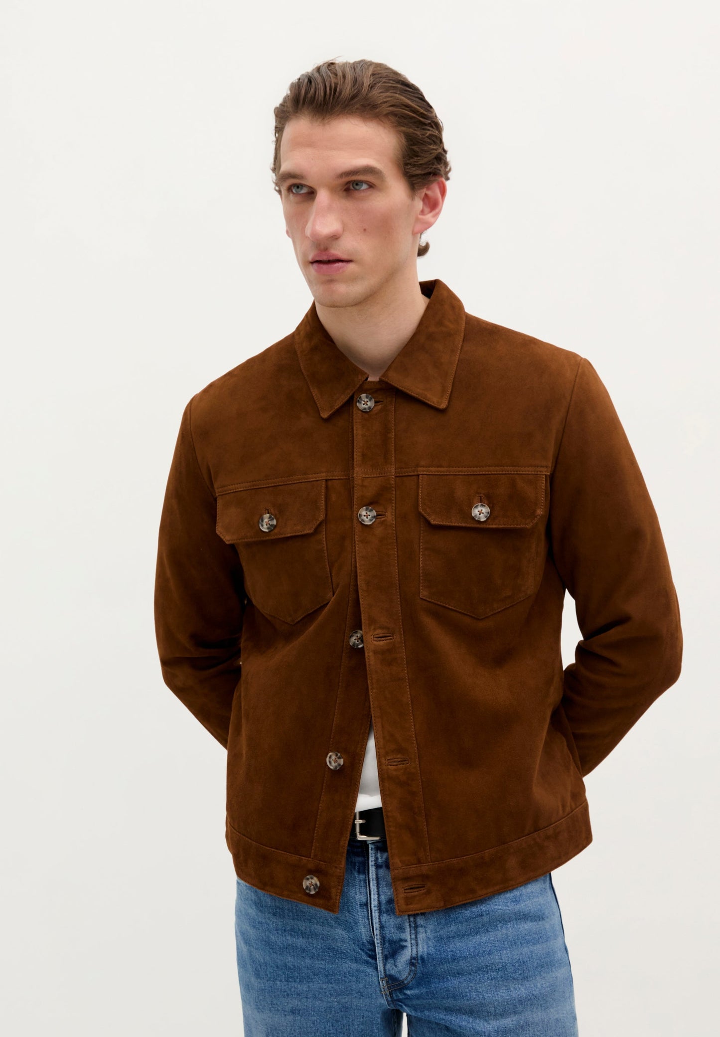 LEATHER JACKET WITH BUTTONS