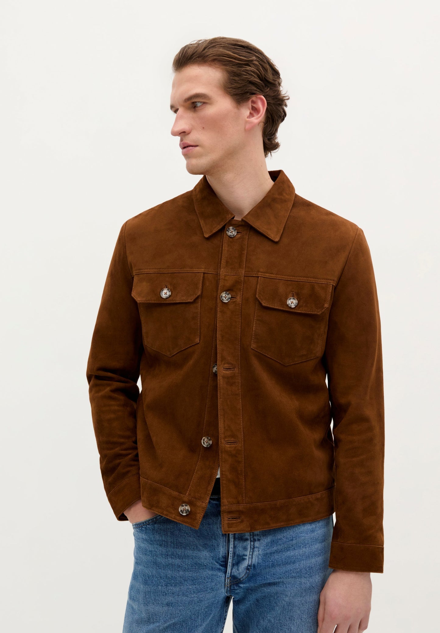 LEATHER JACKET WITH BUTTONS