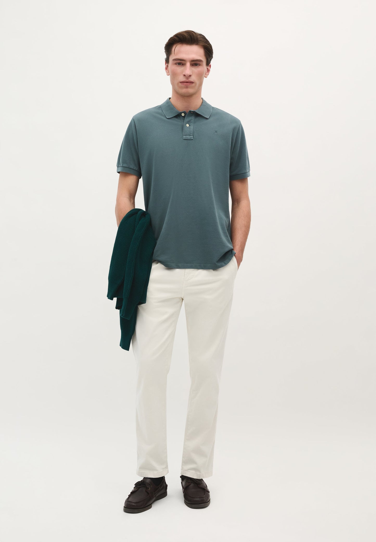 BASIC POLO SHIRT WITH SKULL DETAIL