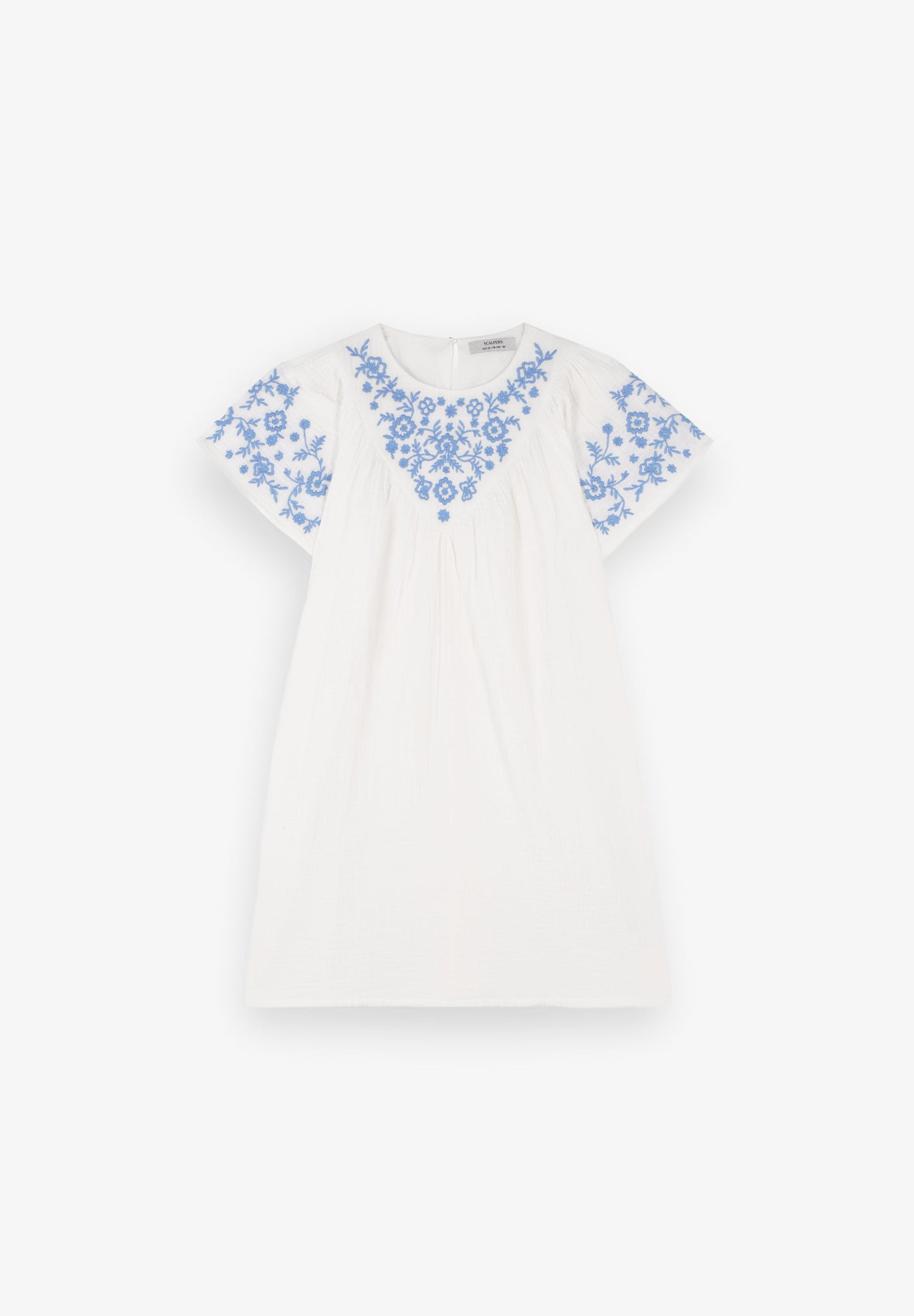 DRESS WITH EMBROIDERED NECK