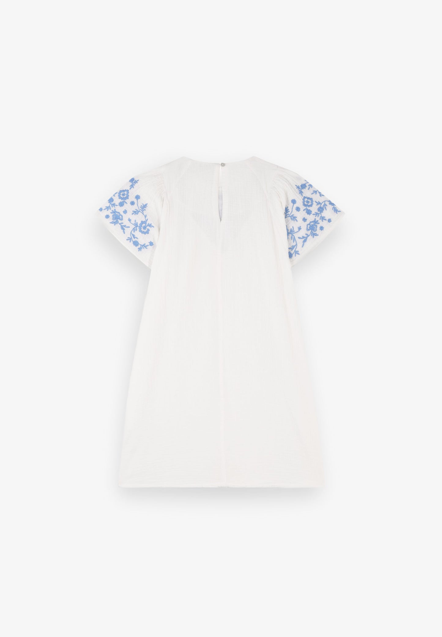DRESS WITH EMBROIDERED NECK