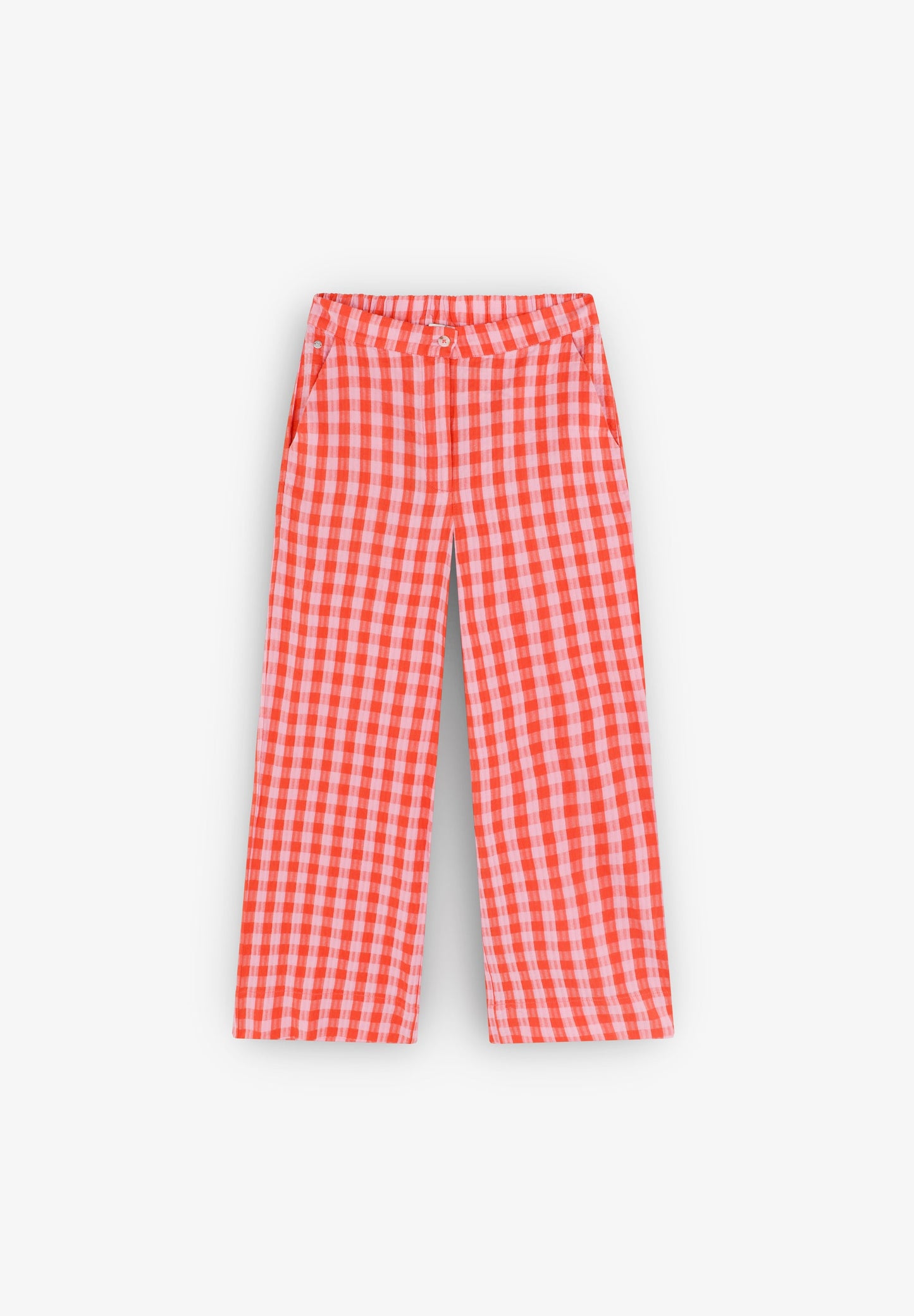 GINGHAM PRINT TROUSERS