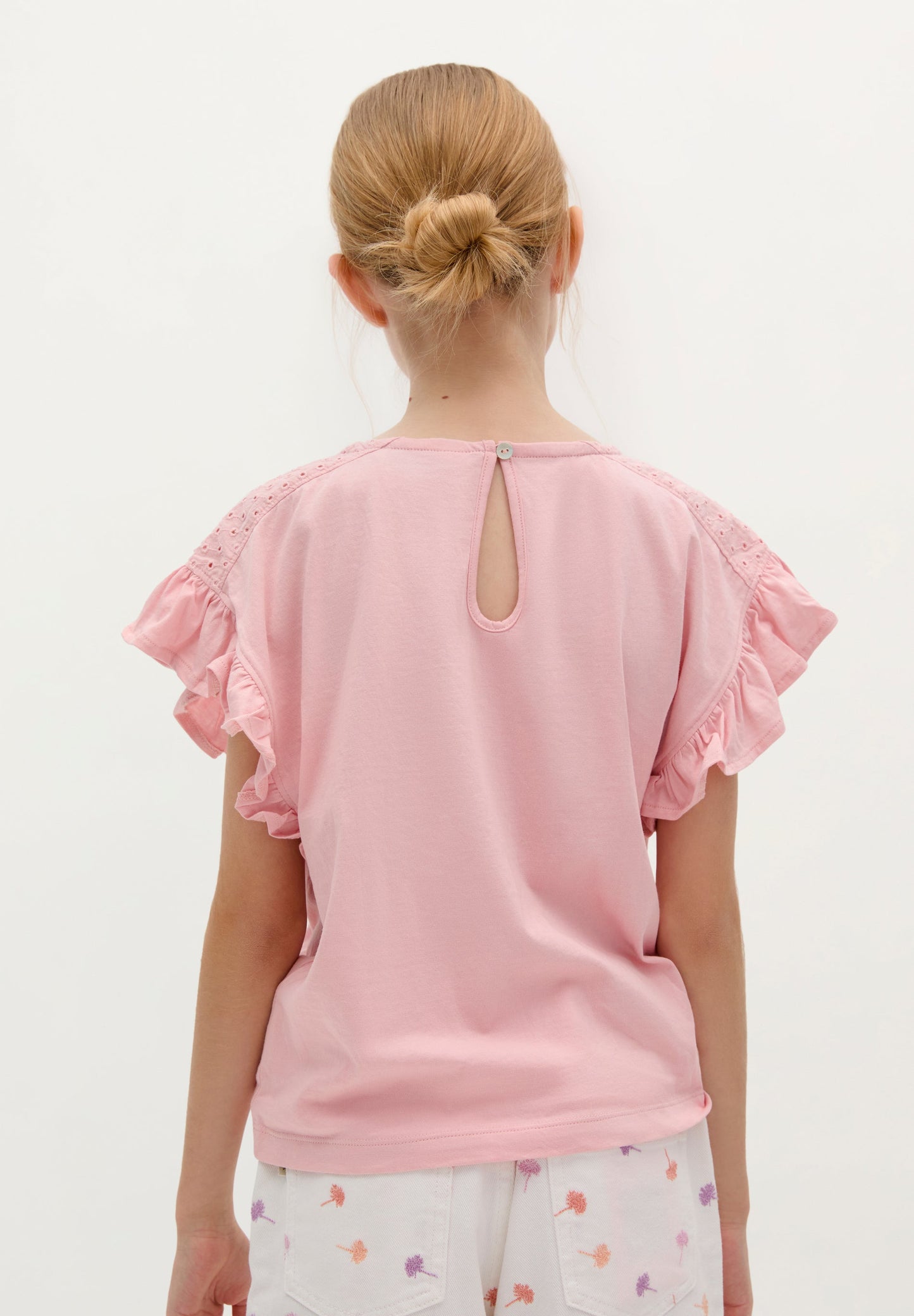 RUFFLE SLEEVE T-SHIRT