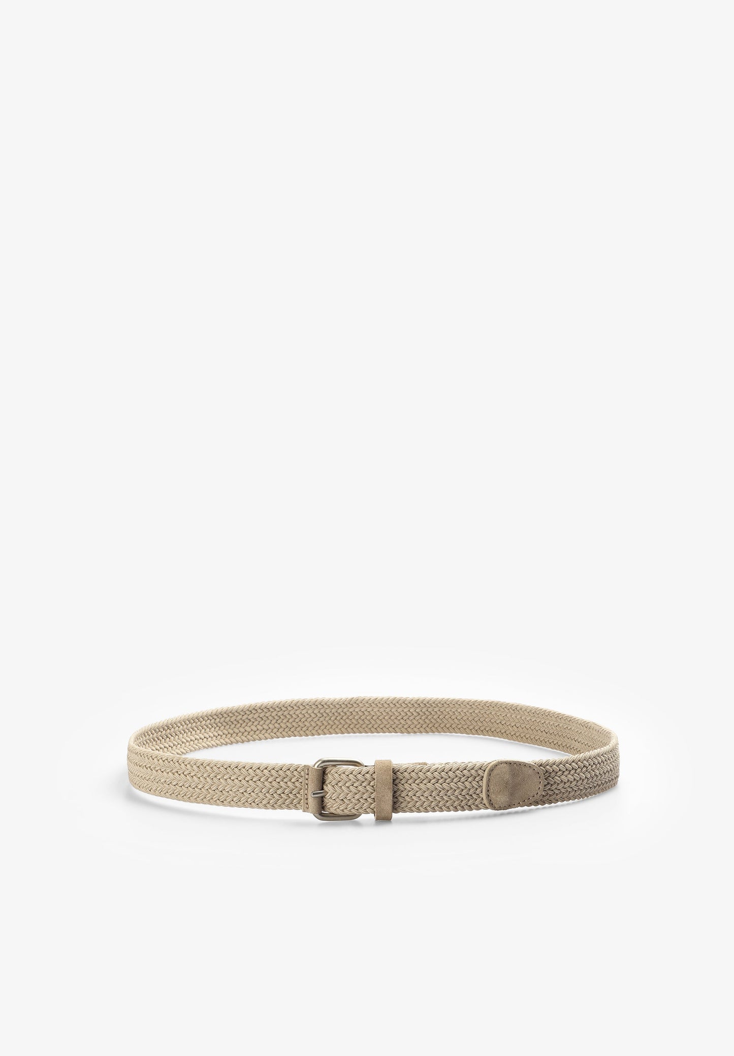 BRAIDED BELT WITH LEATHER DETAILS