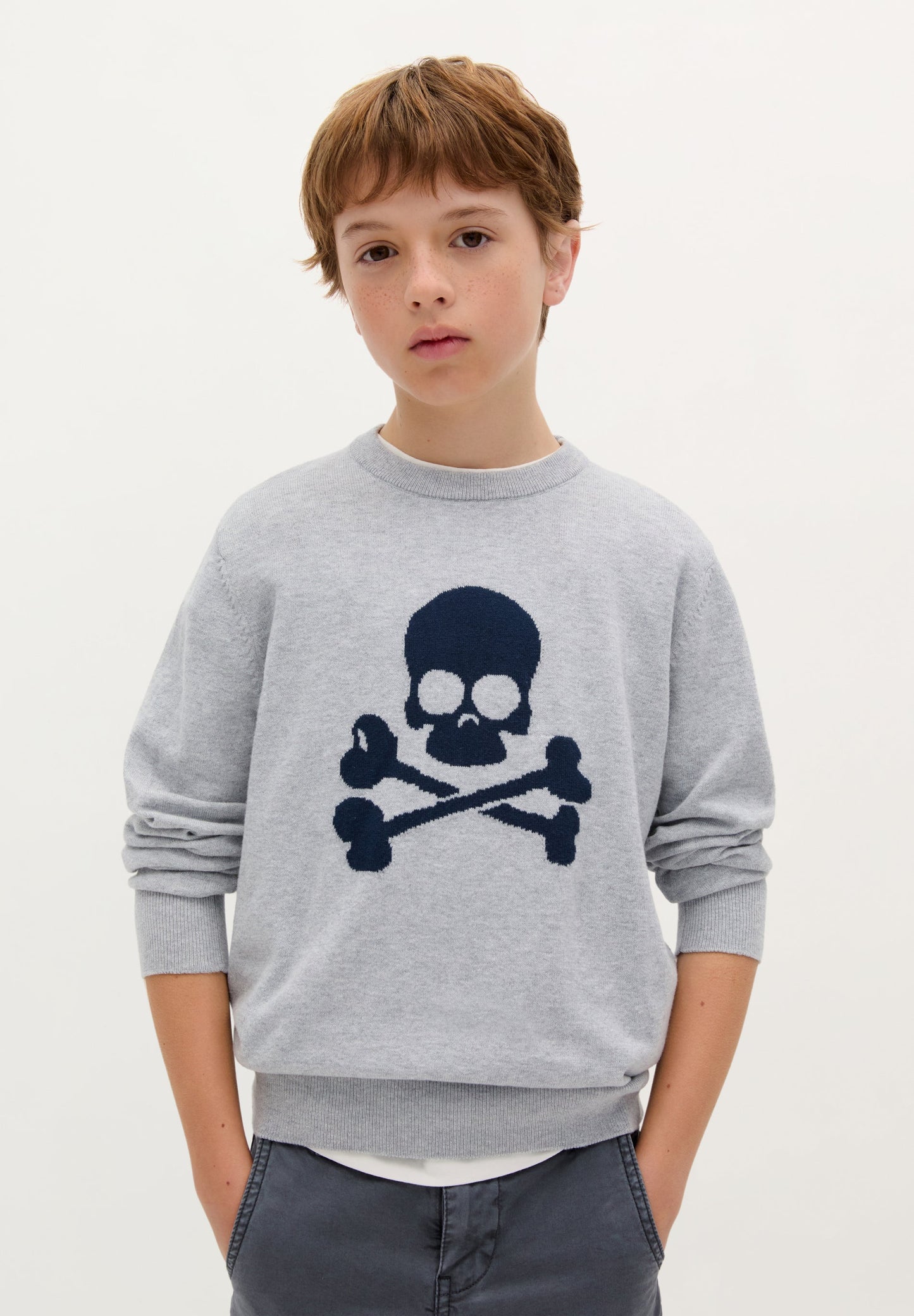 SWEATER WITH CONTRAST SKULL