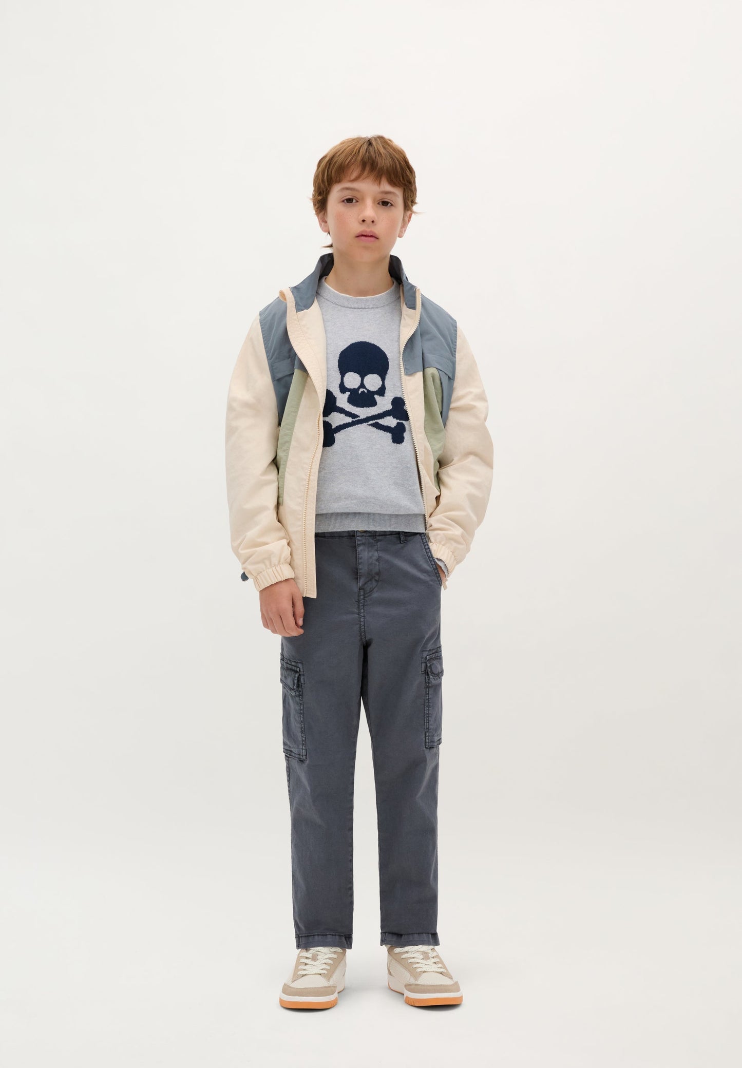 SWEATER WITH CONTRAST SKULL