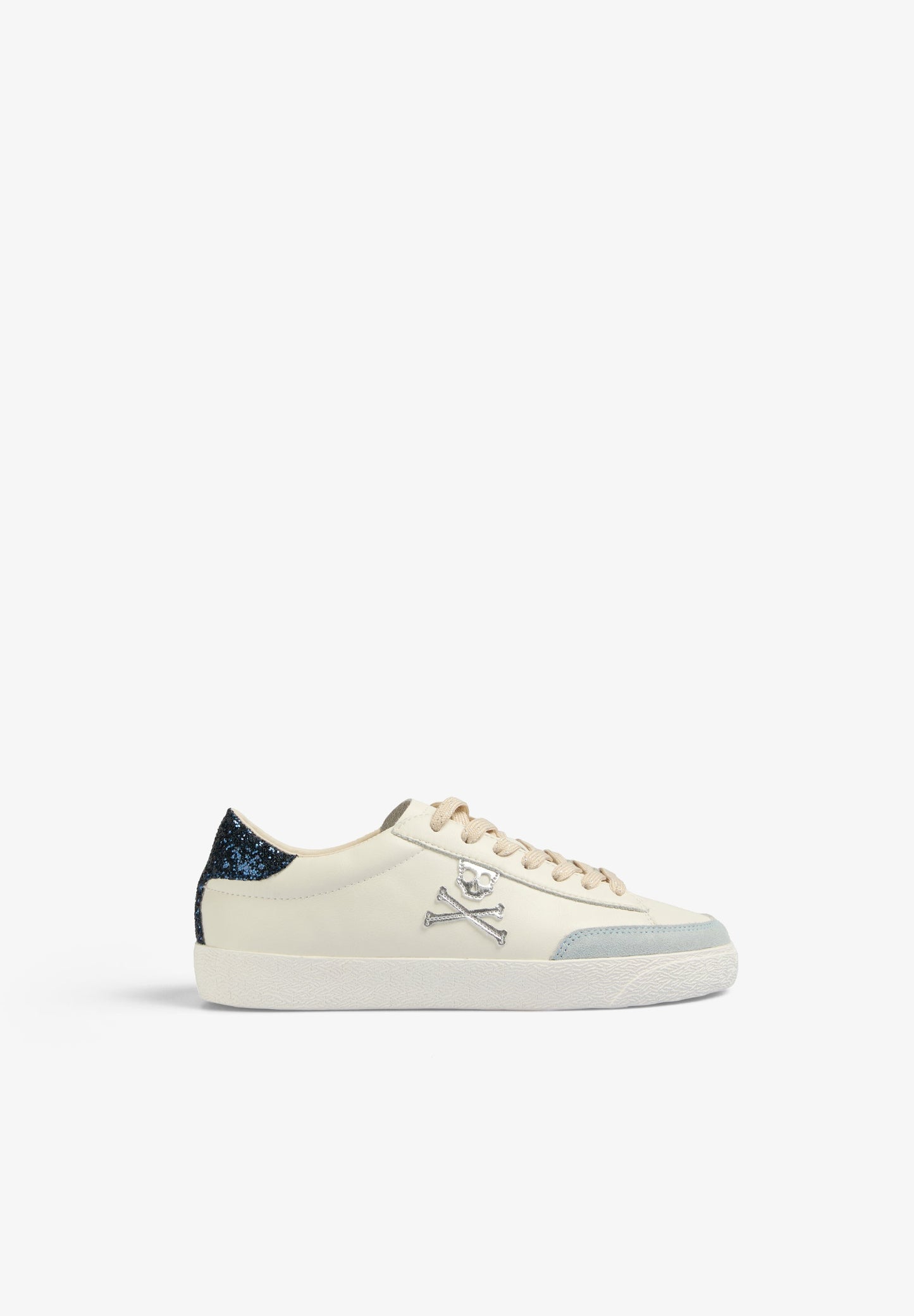 LOW TOP SNEAKERS WITH GLITTER SKULL