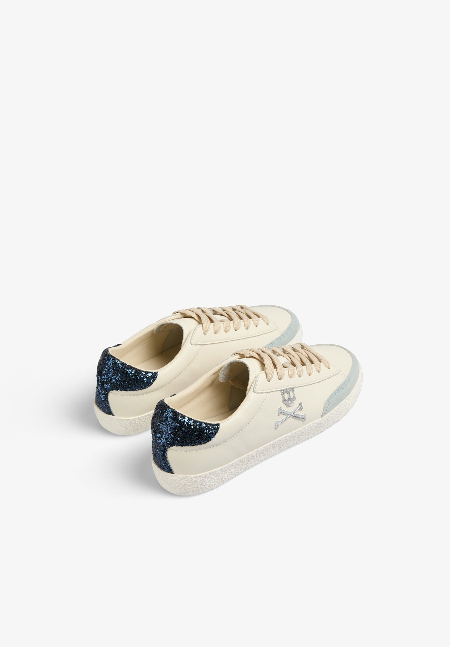 LOW TOP SNEAKERS WITH GLITTER SKULL