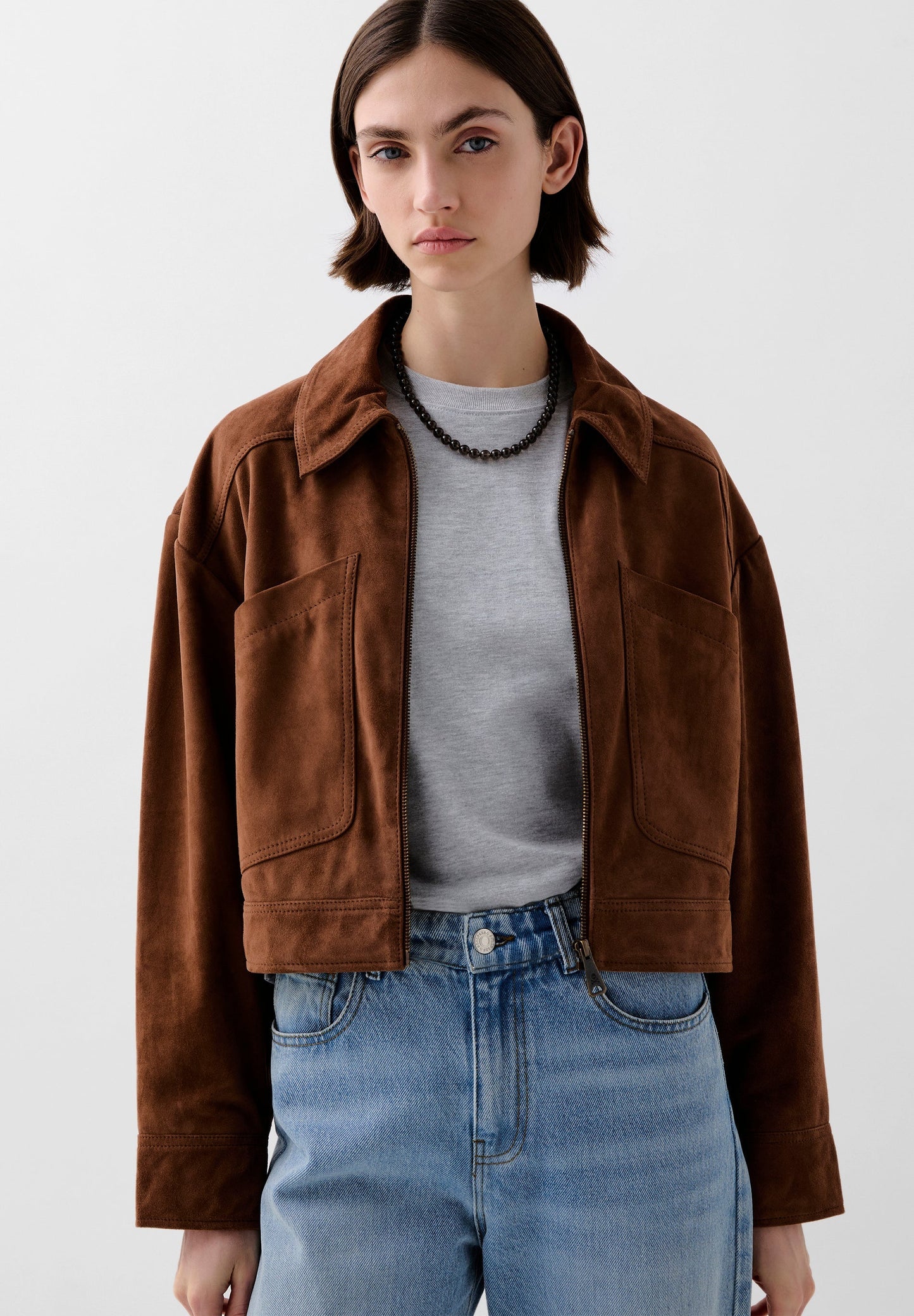 CROPPED SUEDE JACKET