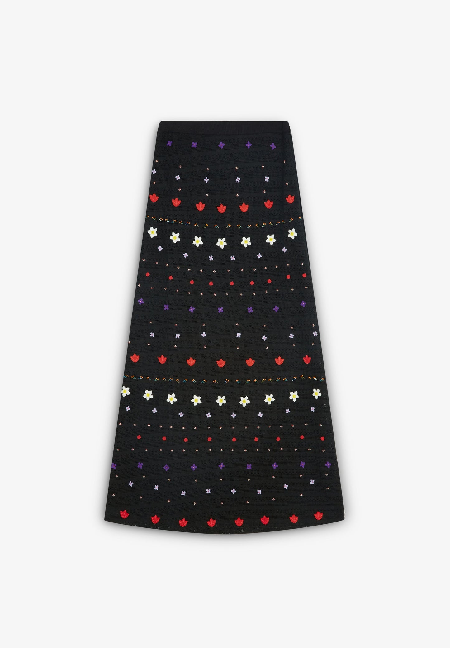 KNIT SKIRT WITH EMBROIDERED DETAILS