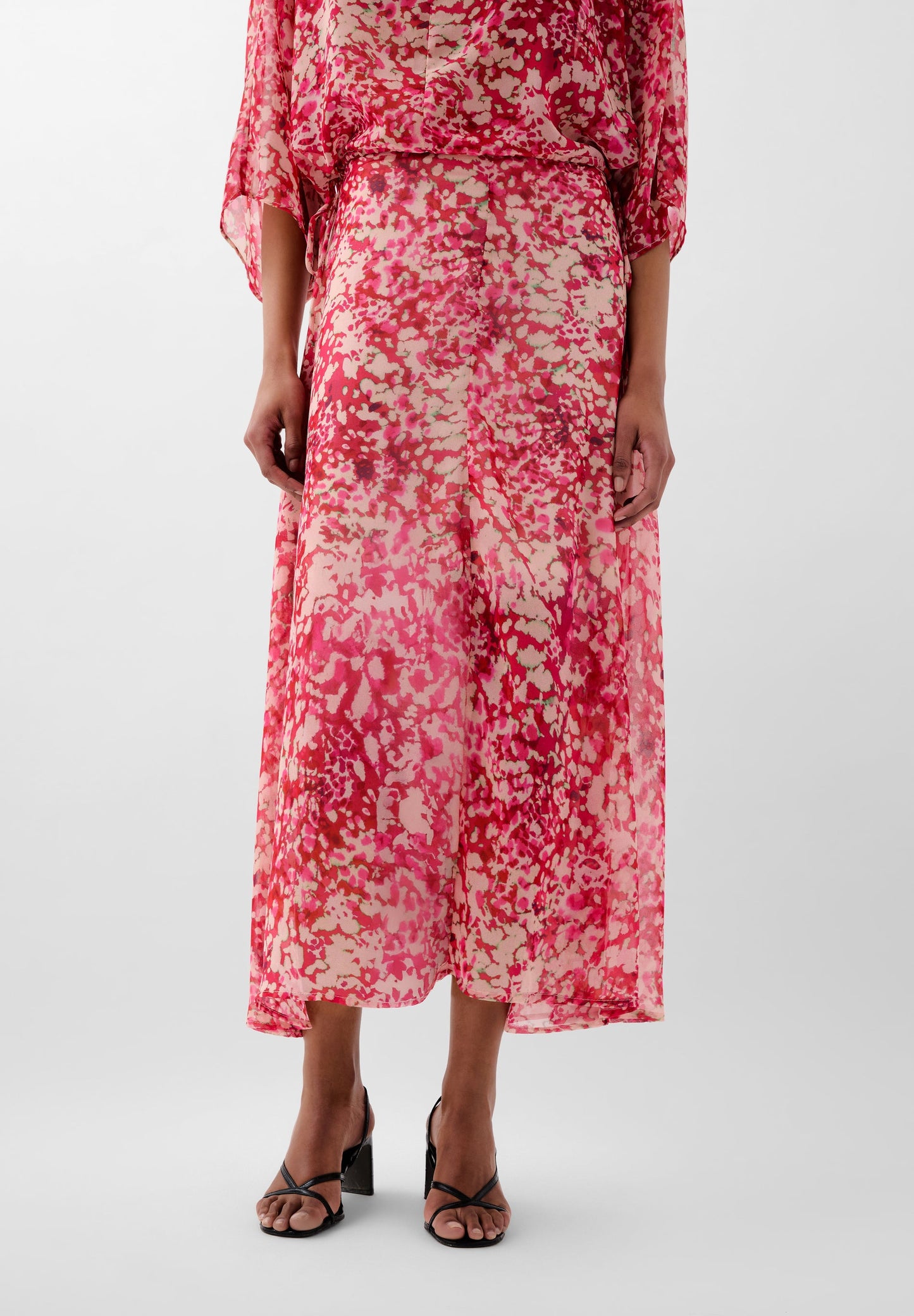PRINTED SKIRT WITH RUFFLES