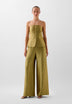 FLOWING METALLIC TROUSERS WITH DARTS