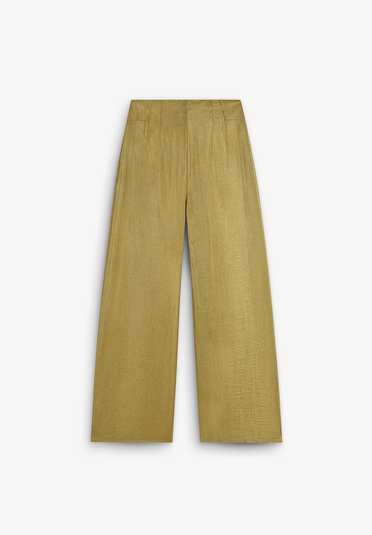 FLOWING METALLIC TROUSERS WITH DARTS