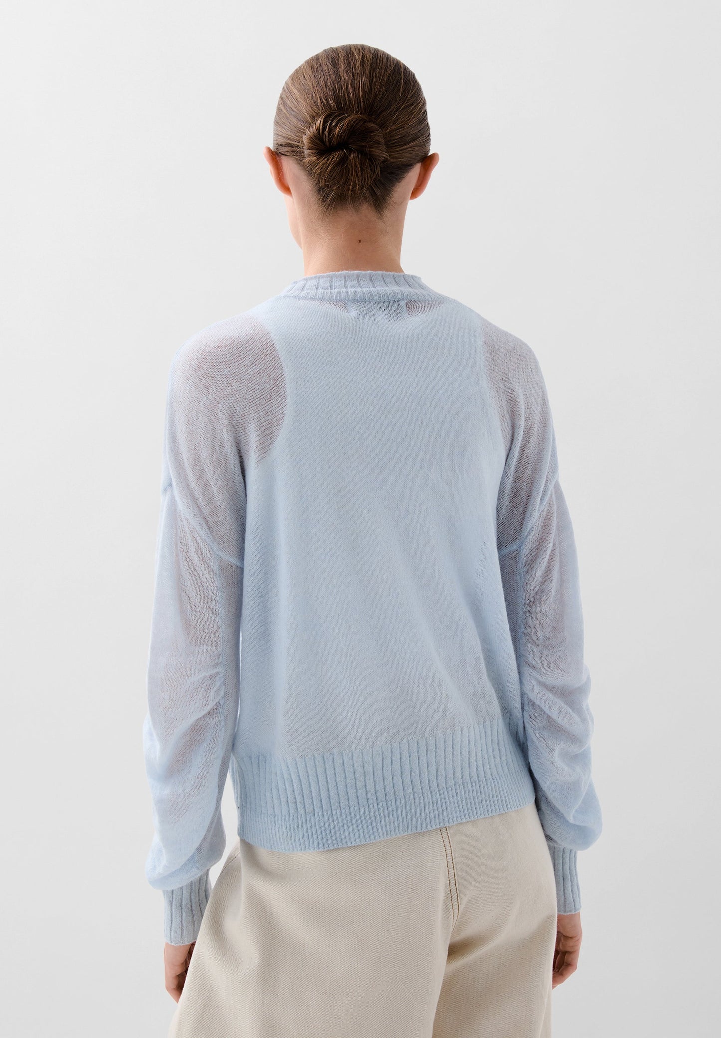 SWEATER WITH RUCHED SLEEVES