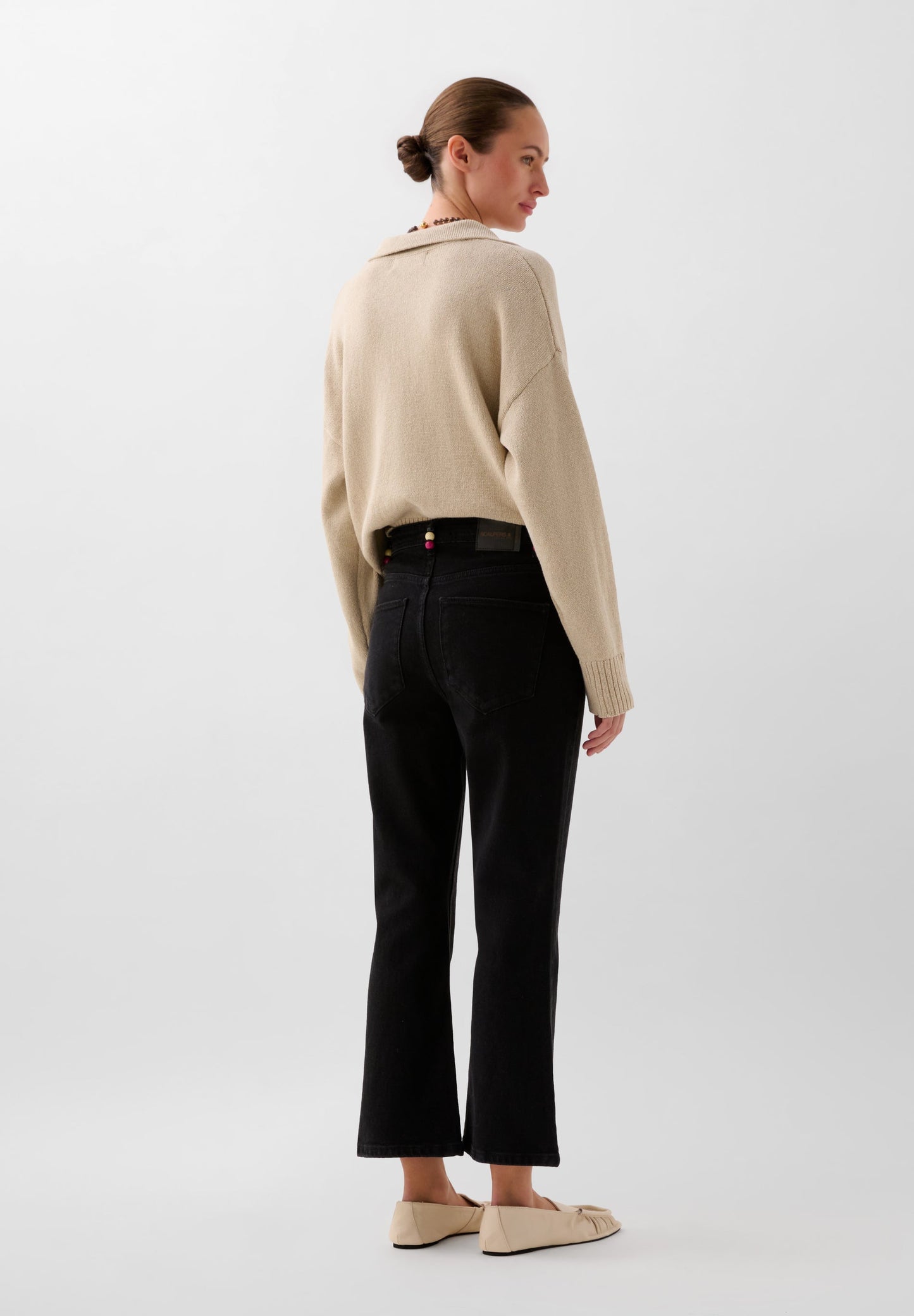 ANKLE FLARE JEANS WITH BEADS