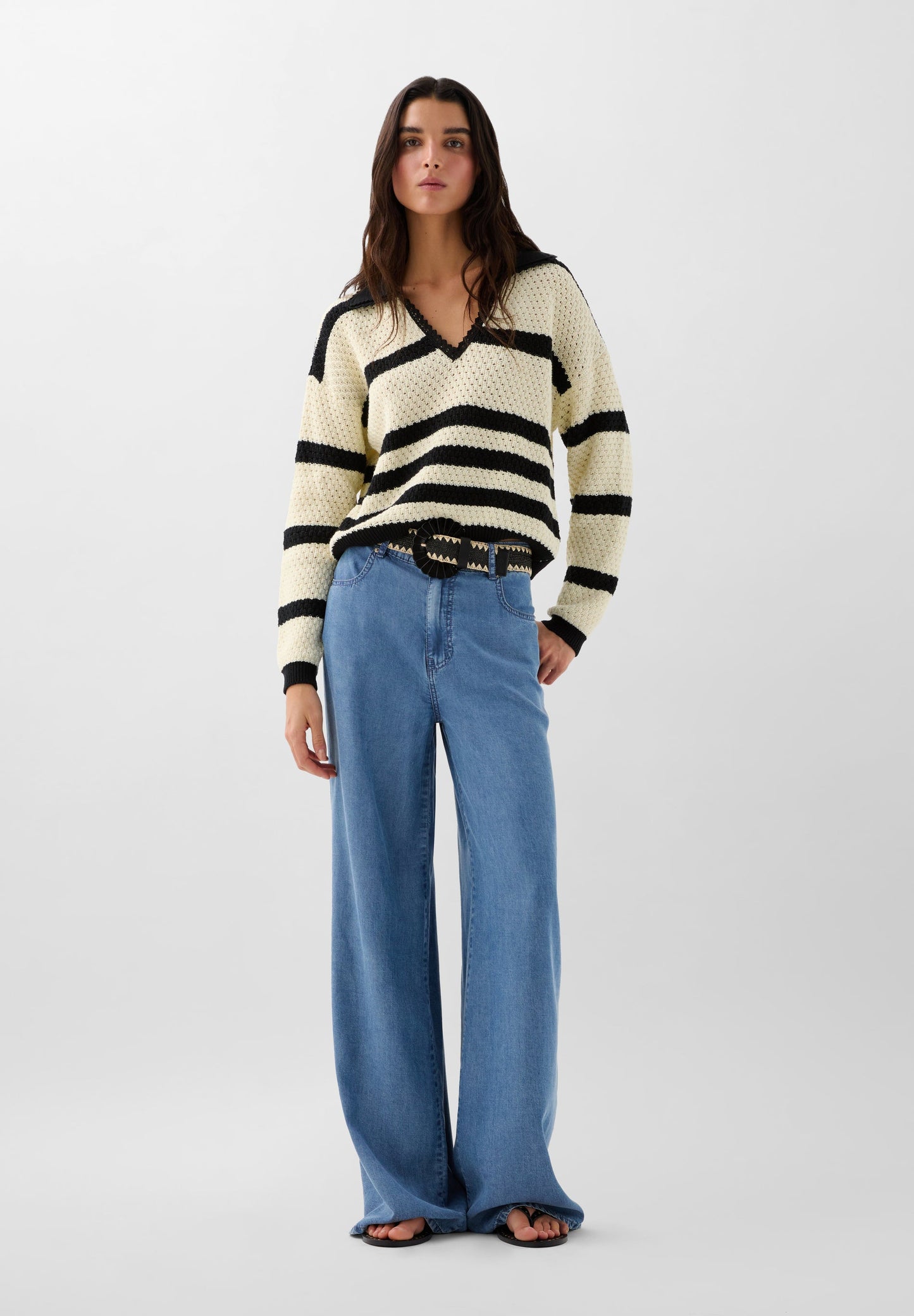 STRIPED CROCHET SWEATER