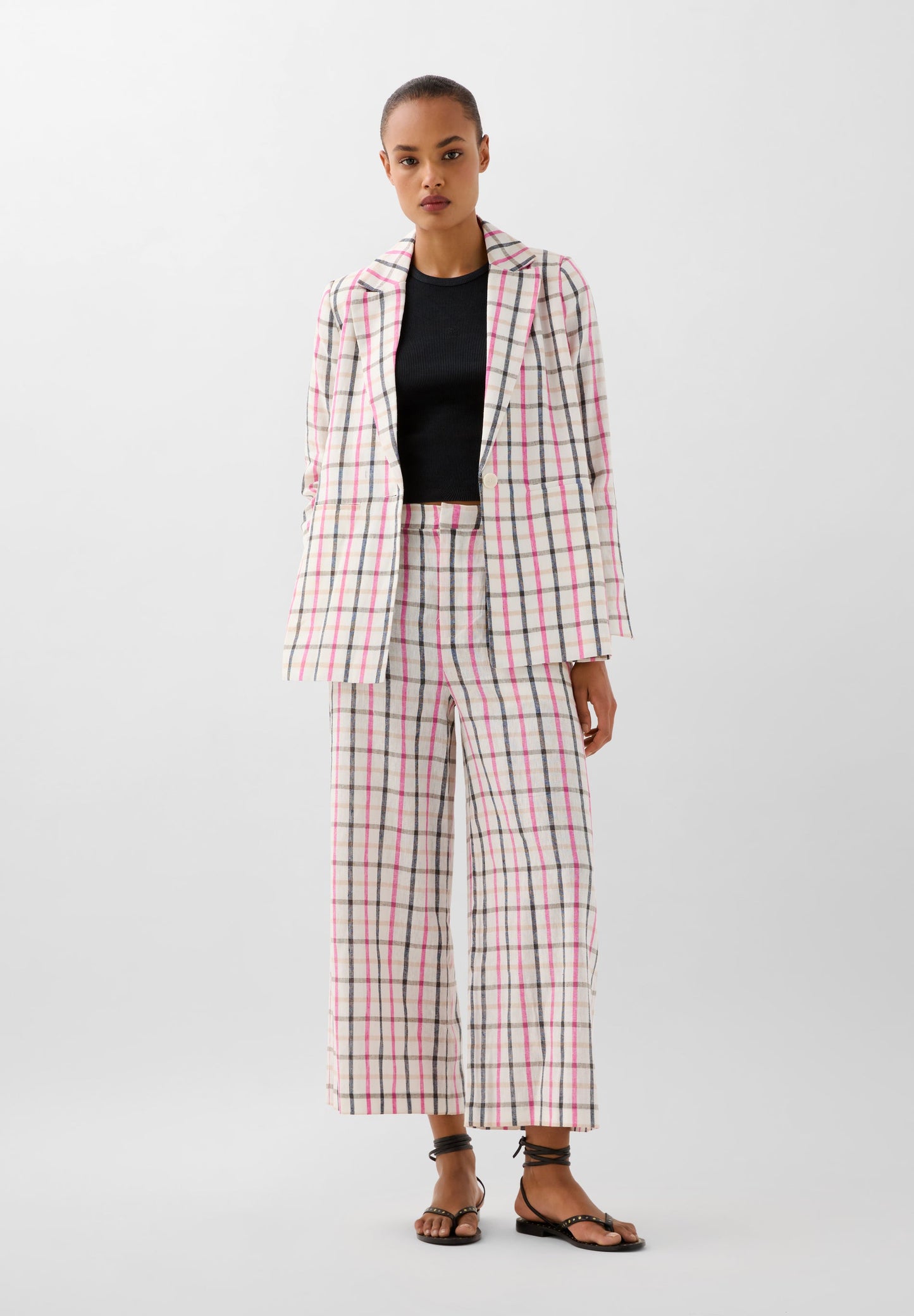 VICHY PRINTED LINEN BLAZER