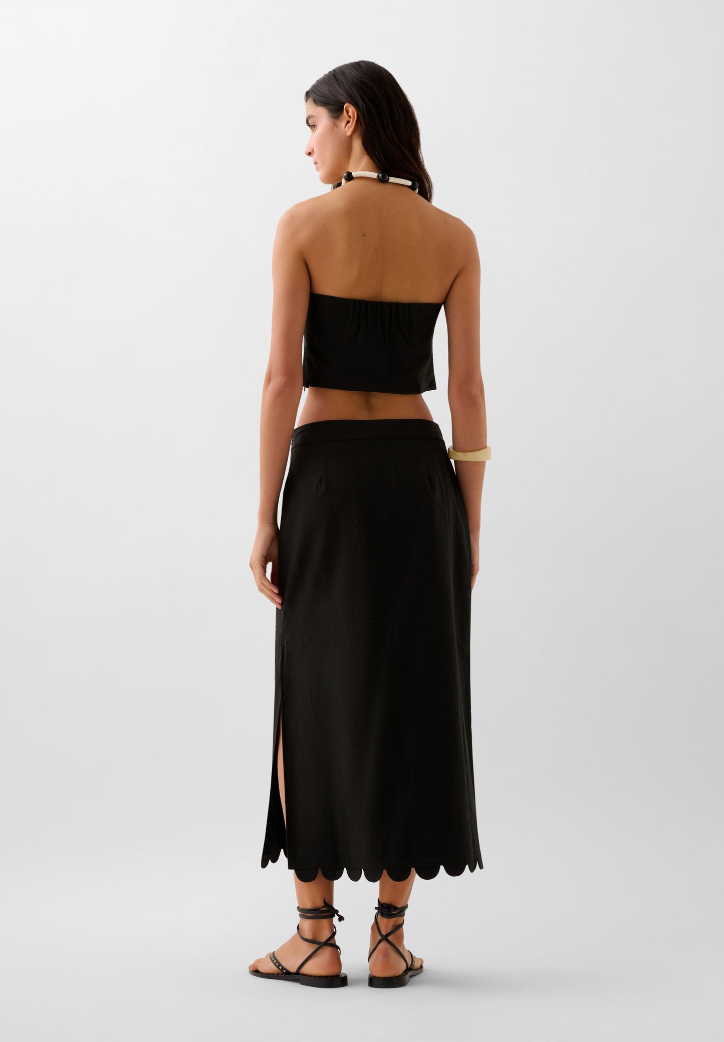 LINEN MIDI SKIRT