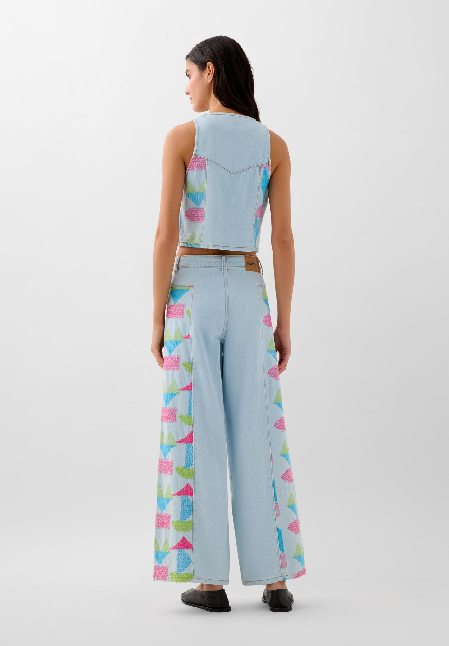 SCCULOTTE EMBSIDE DENIM PANT