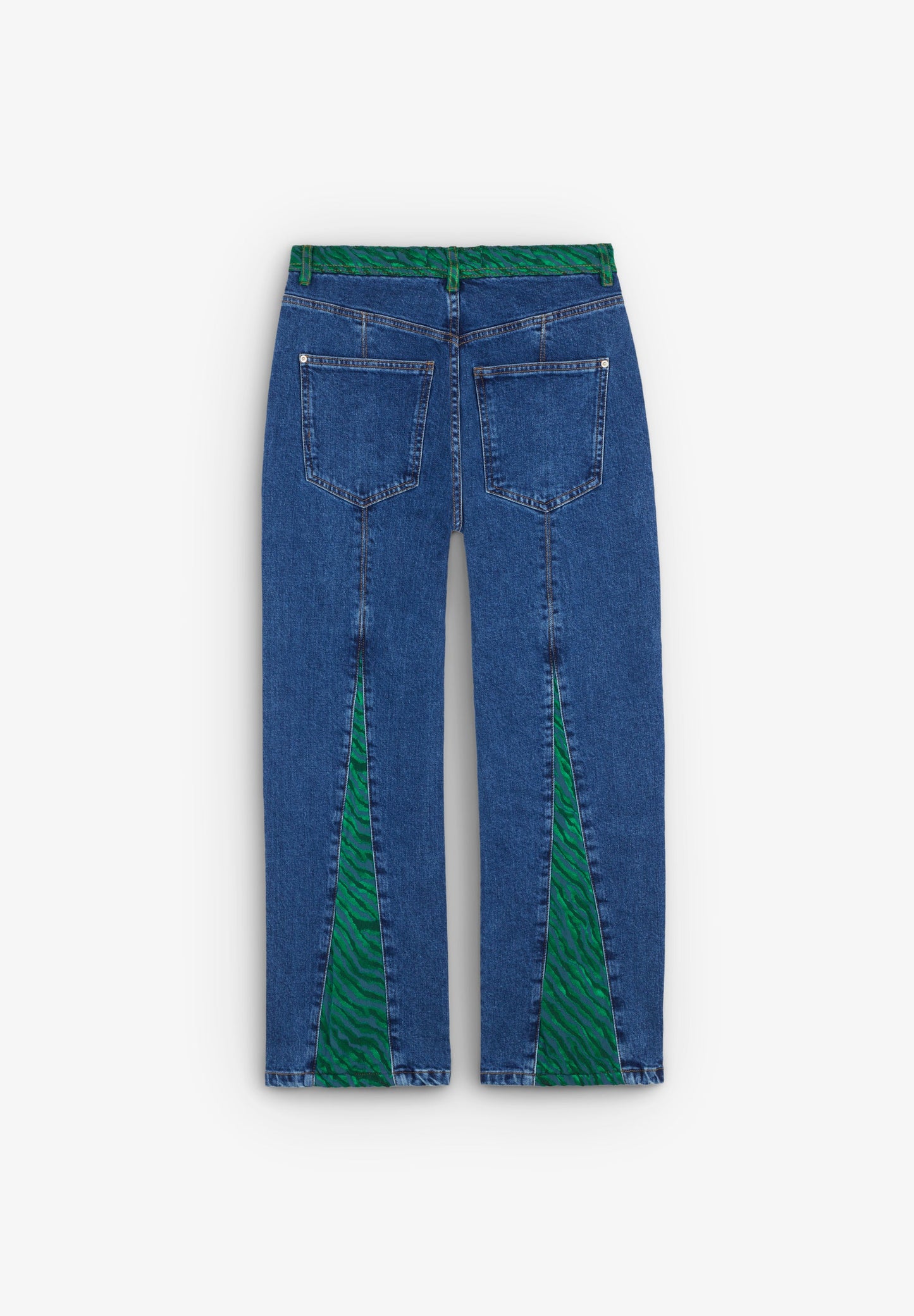 ANIMAL PRINT DETAIL JEANS