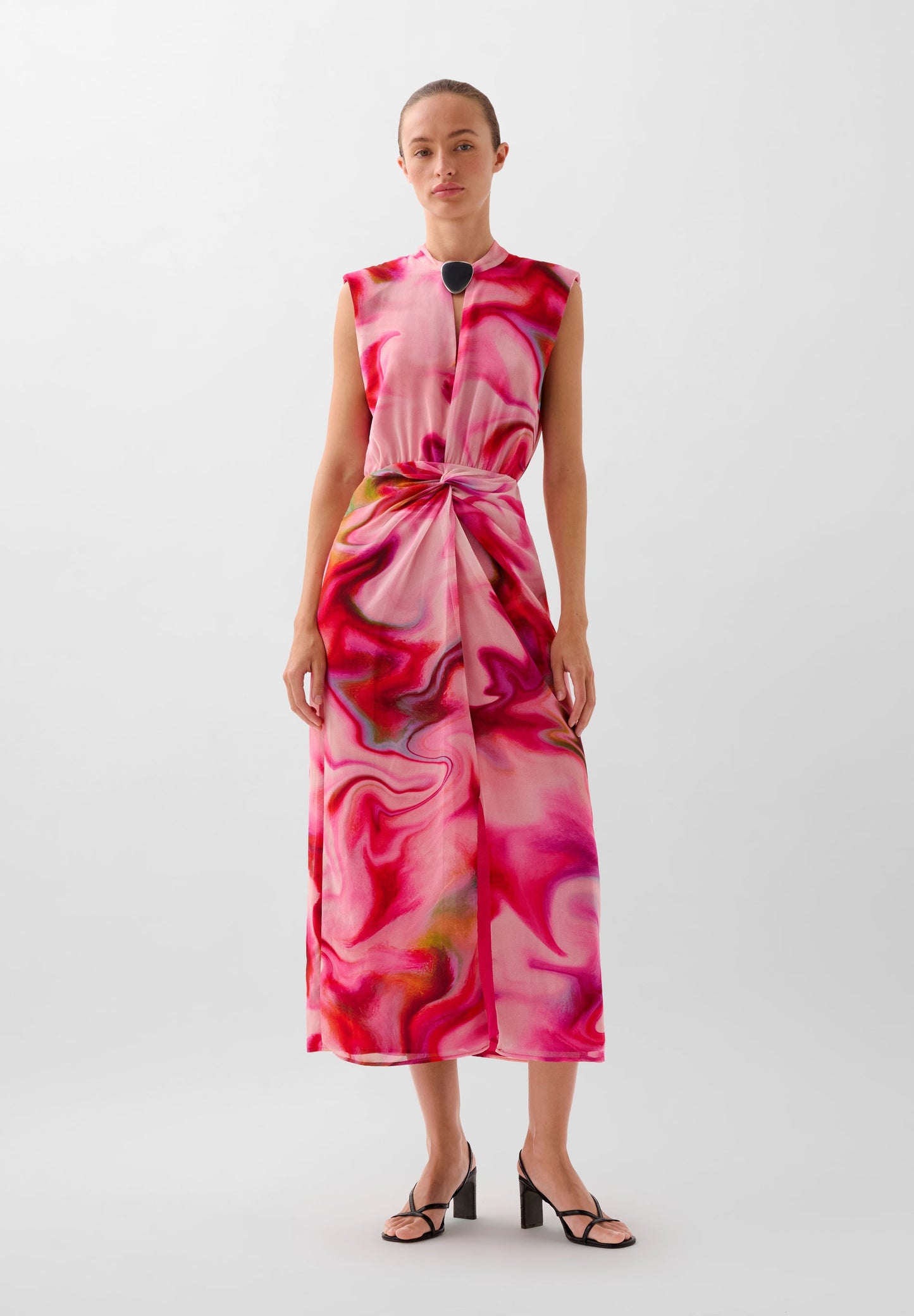 PRINT DRESS WITH KNOT