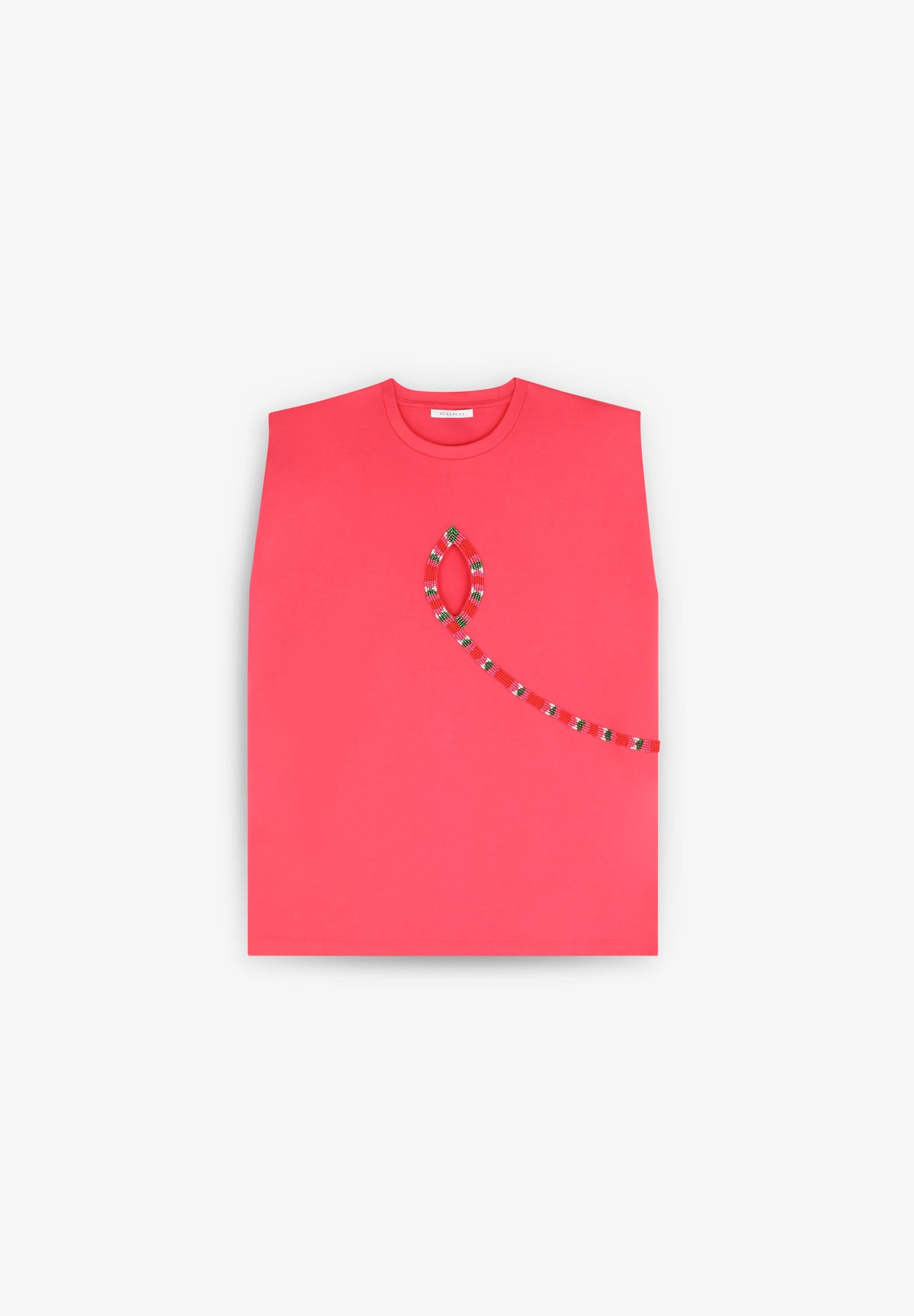 T-SHIRT WITH BEADED OPENING DETAIL