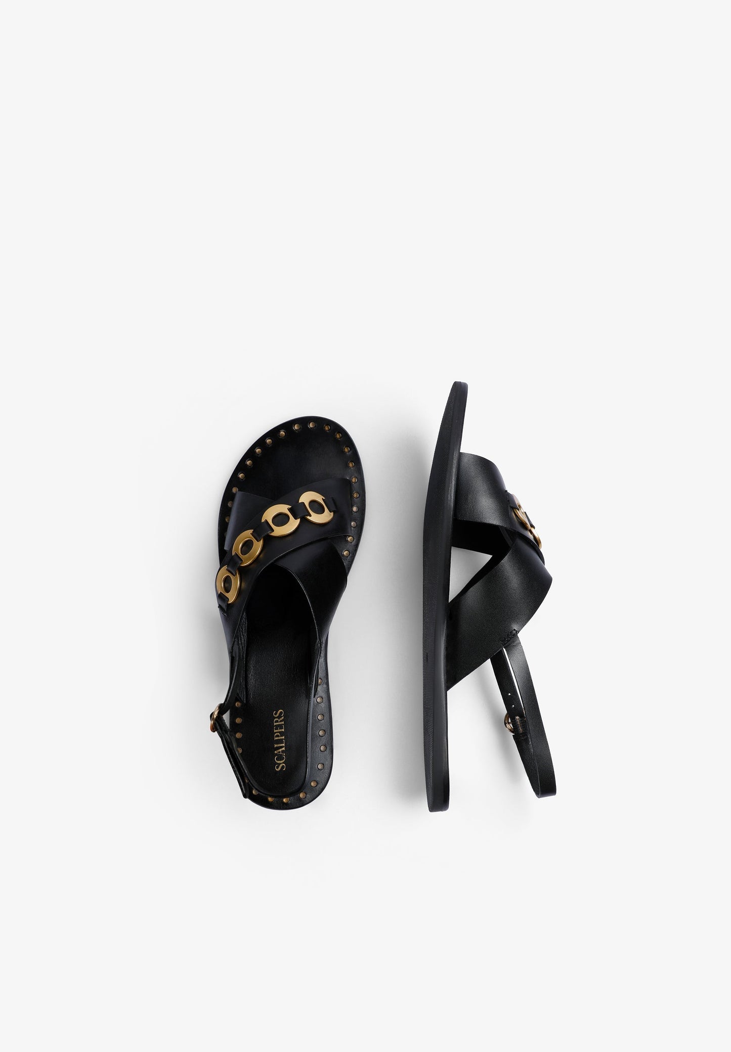 100% METALLIC LEATHER SANDALS