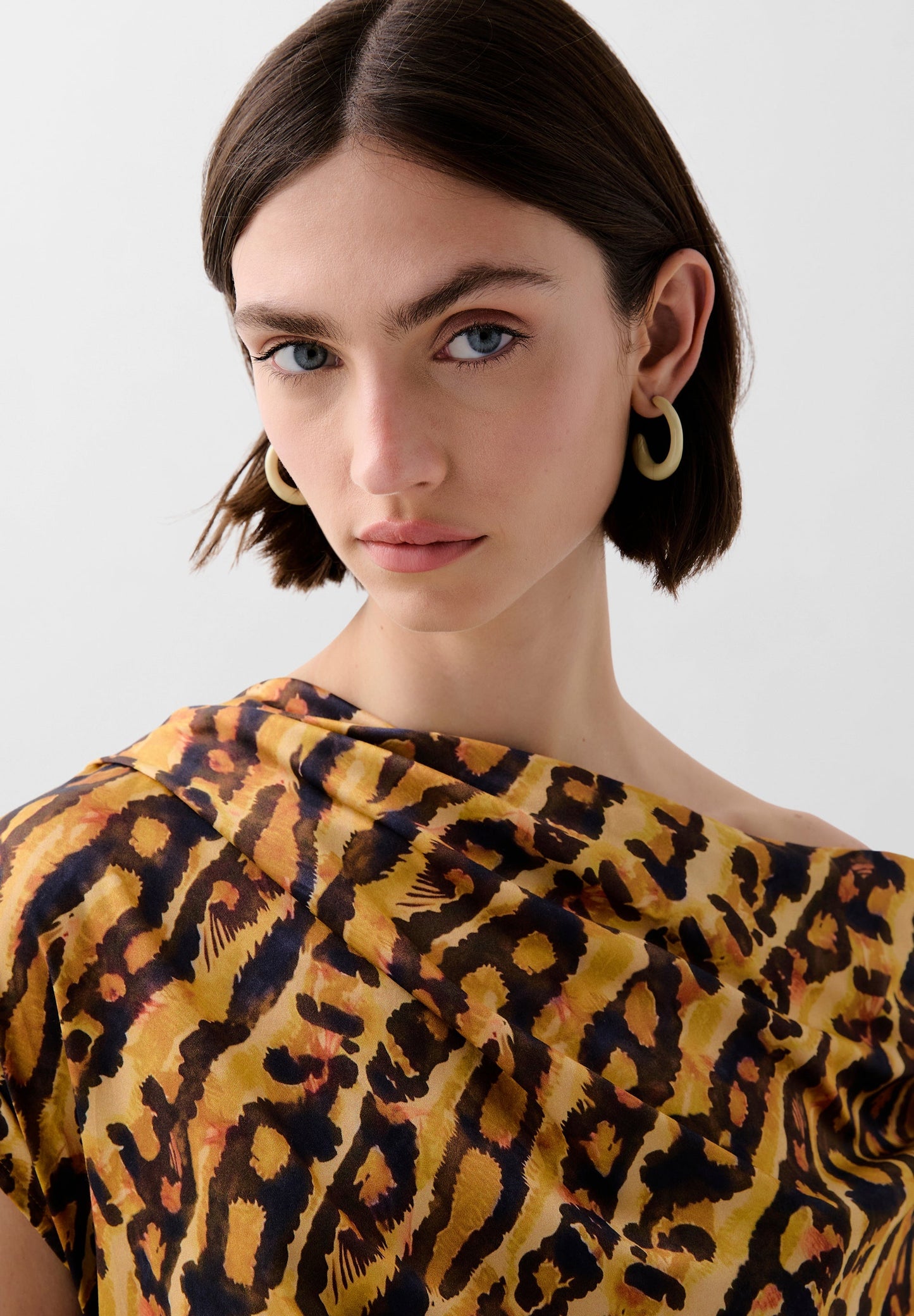 ANIMAL PRINT SATIN DRESS