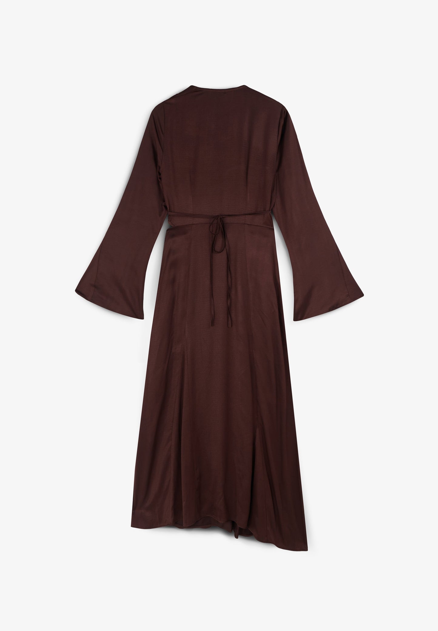 CROSSED SATIN DRESS WITH SIDE OPENING