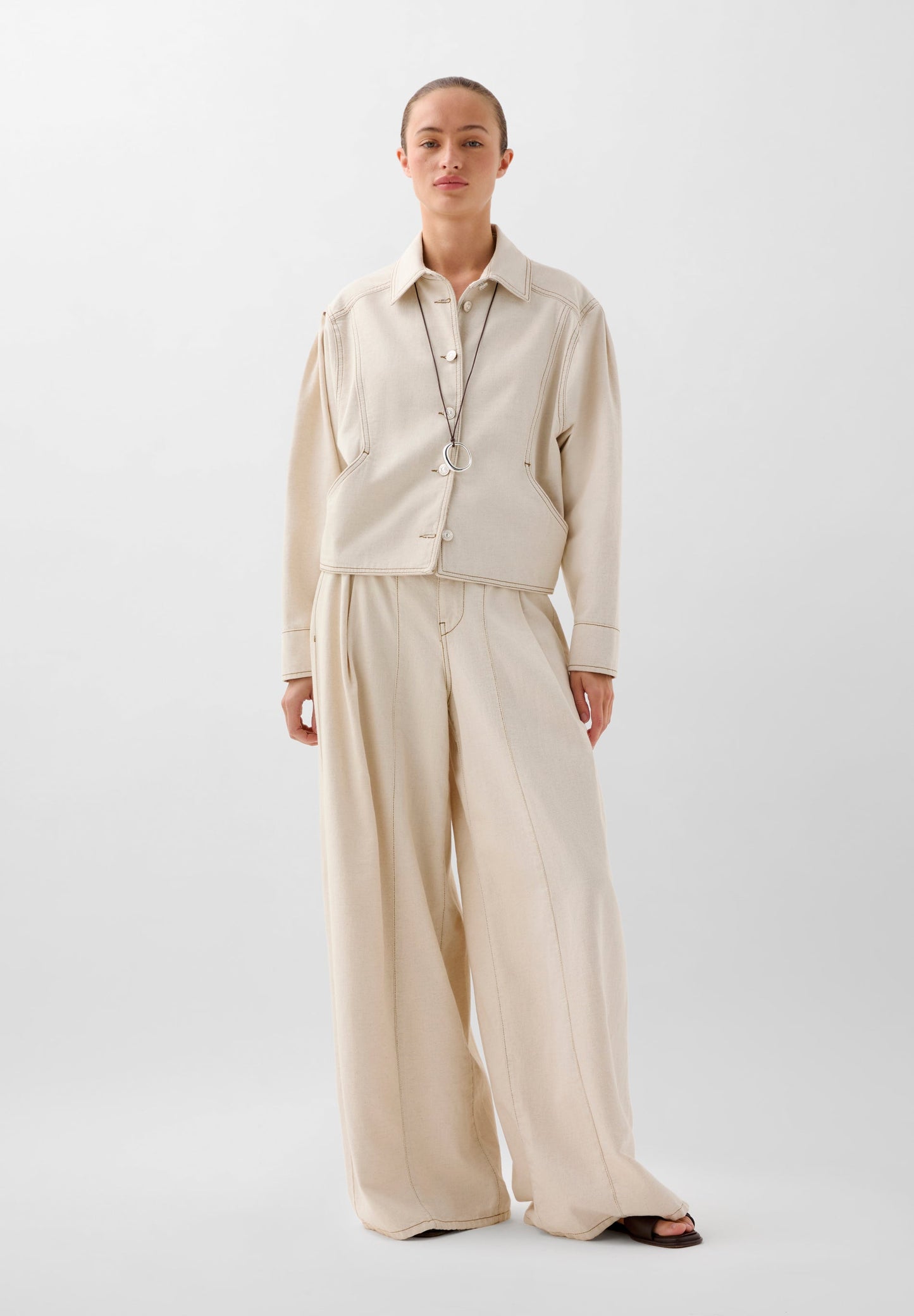 BOMBER JACKET WITH CONTRAST SEAMS