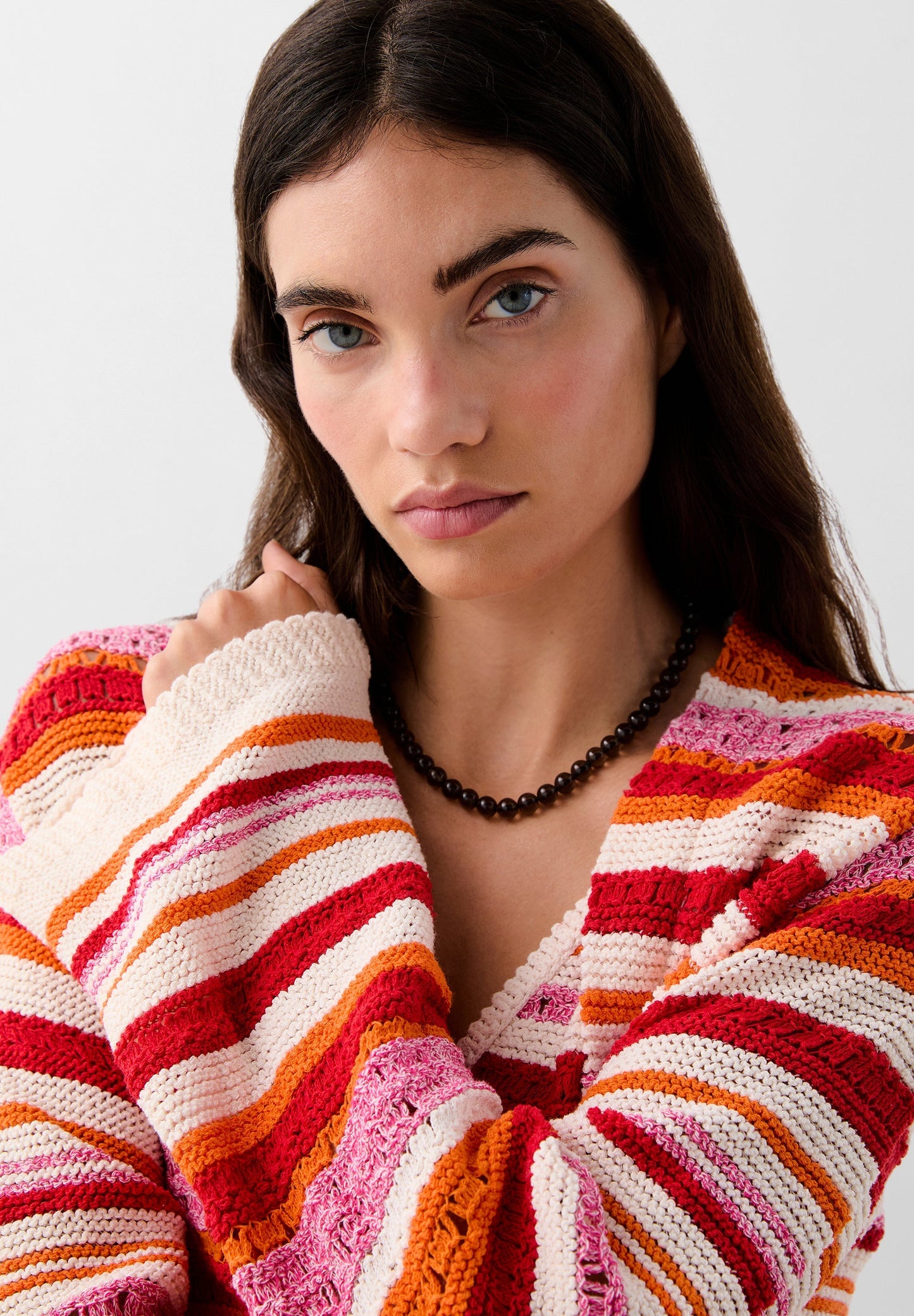 MULTICOLOURED CROCHET CARDIGAN