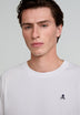 FADED T-SHIRT WITH EMBROIDERED SKULL