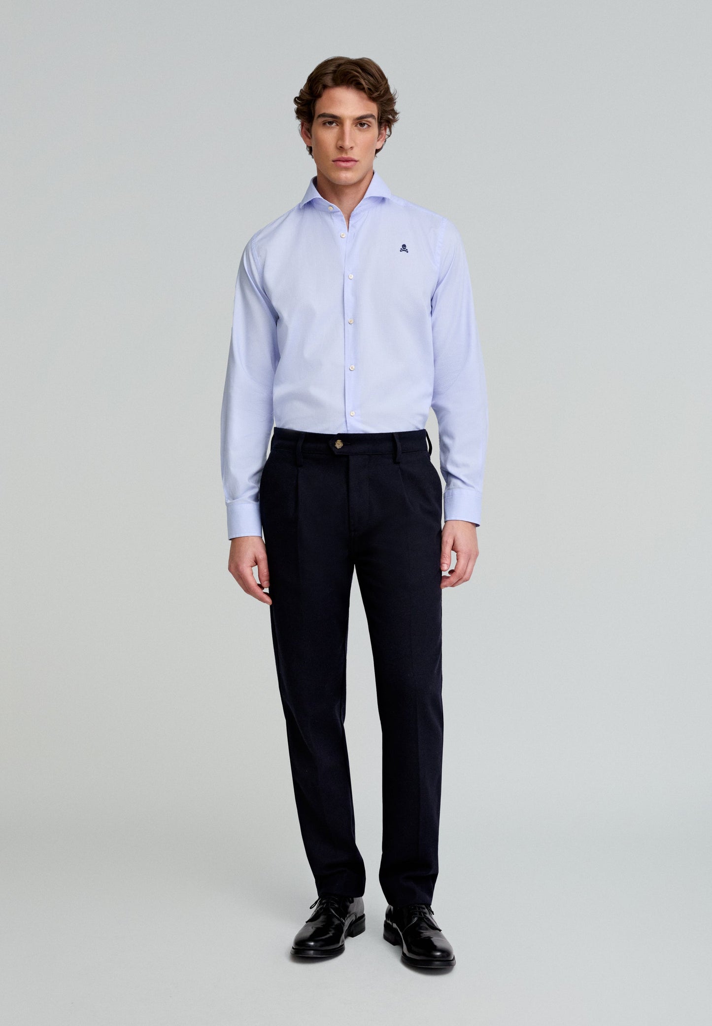 CONTRAST SKULL FORMAL SHIRT