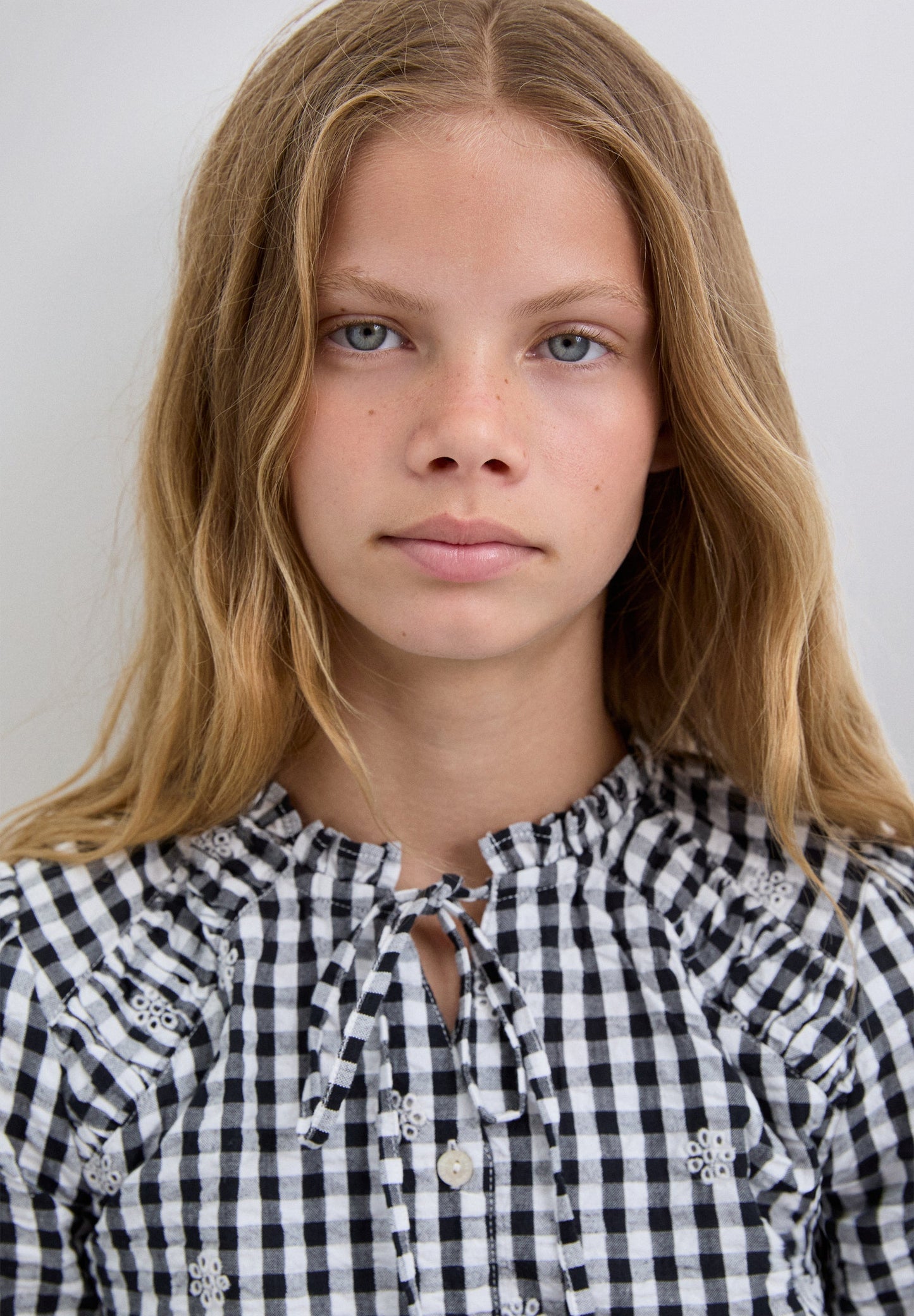 CHECK SHIRT WITH BOW