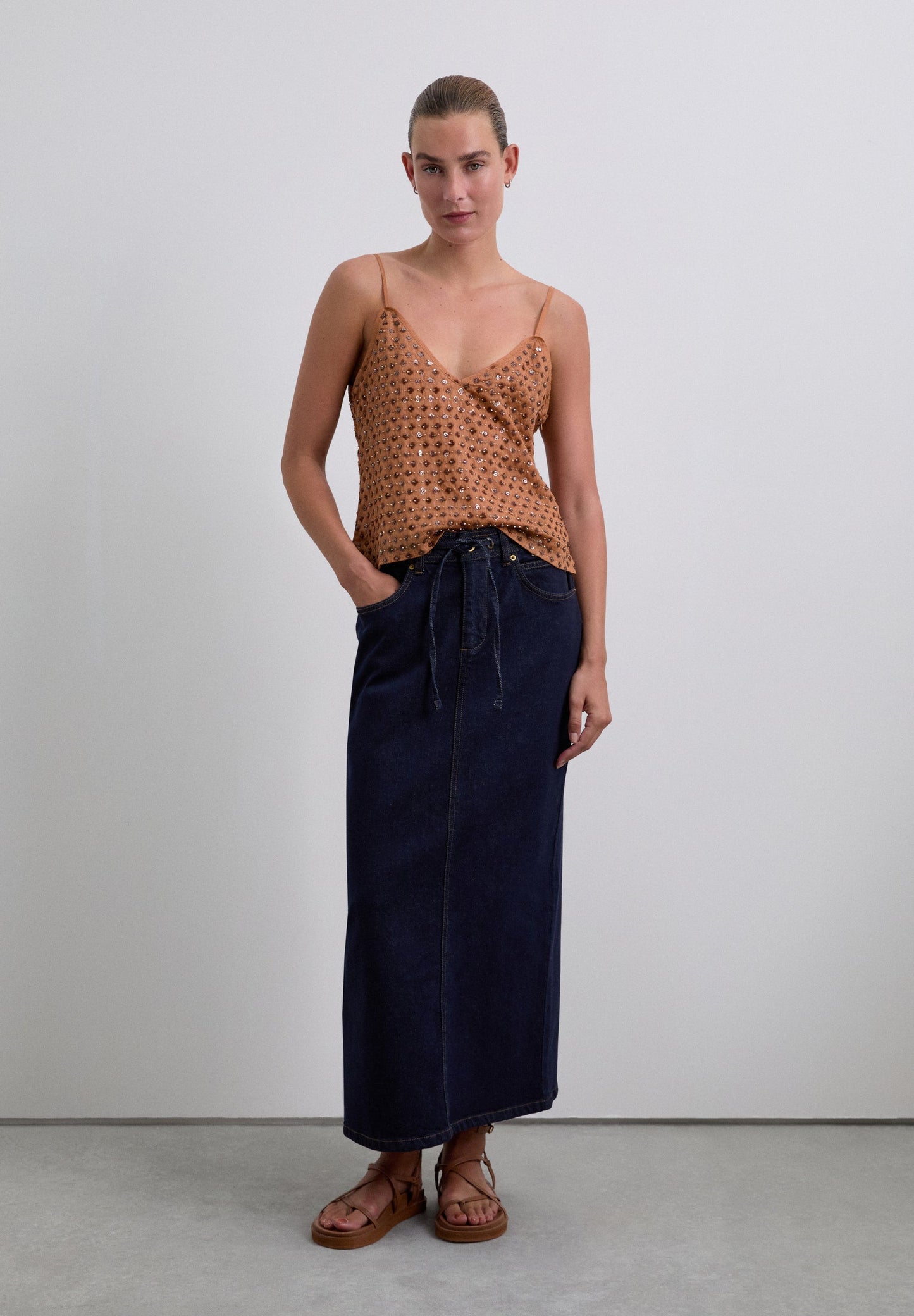 STRAPPY TOP WITH SEQUINS