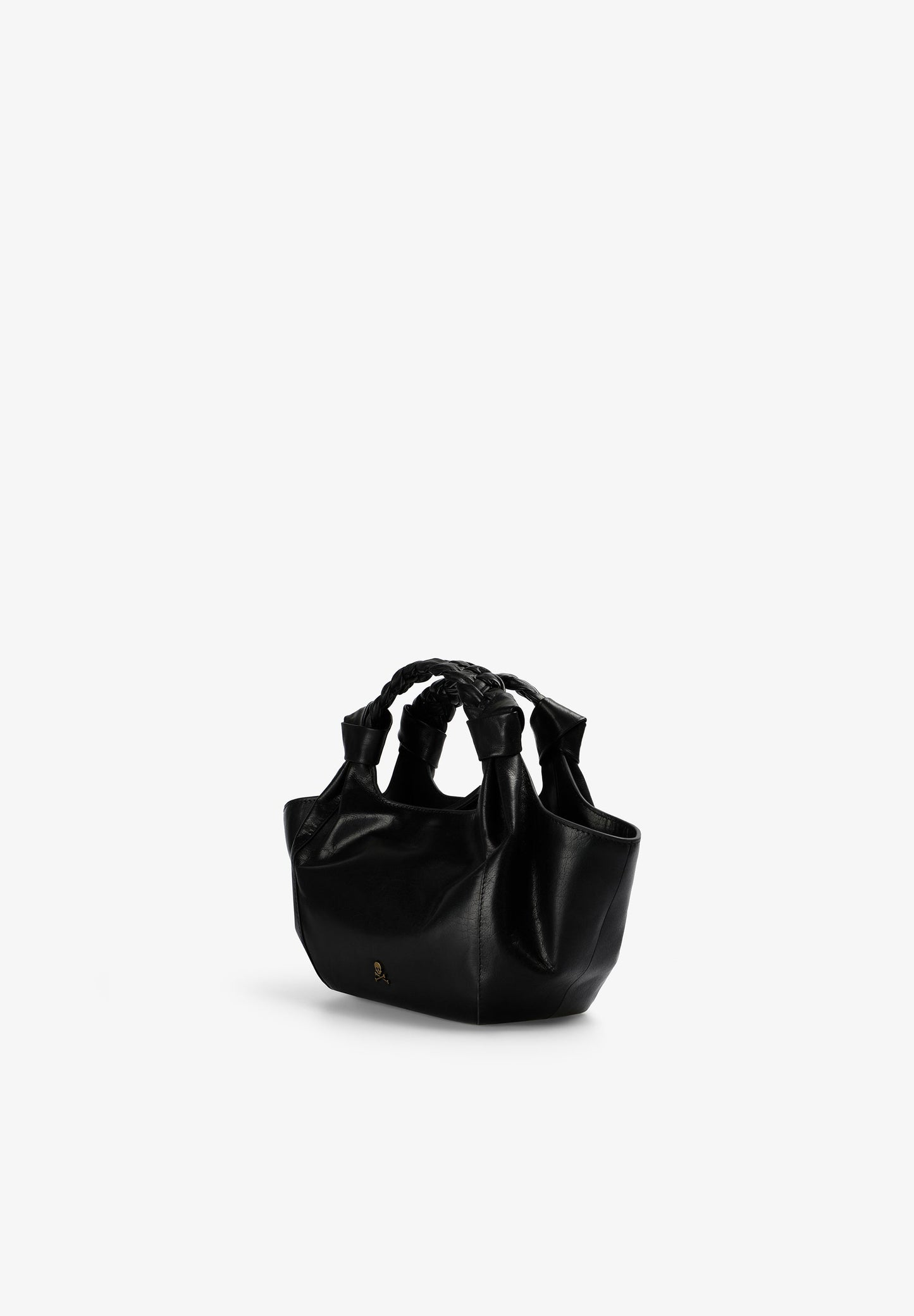 LEATHER MINI BAG WITH BRAIDED HANDLE