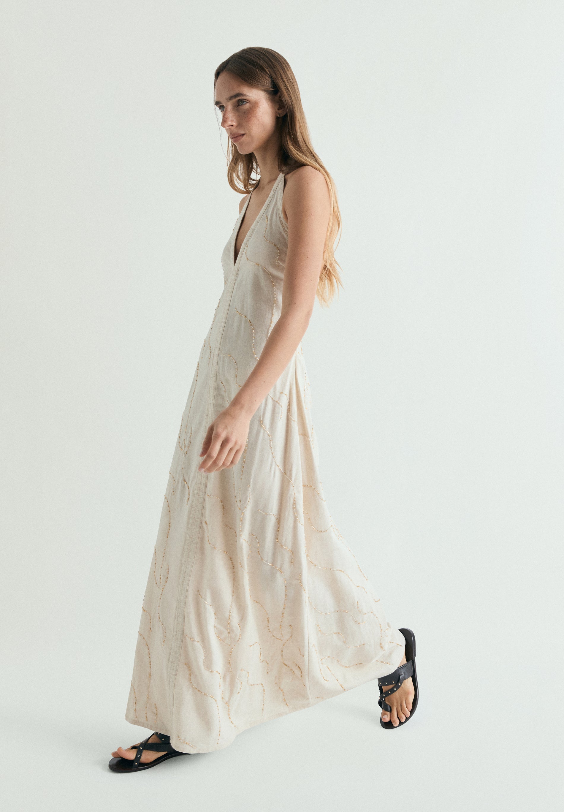 BEADED HALTER DRESS – Scalpers ROW BEADED HALTER DRESS – Scalpers ROW