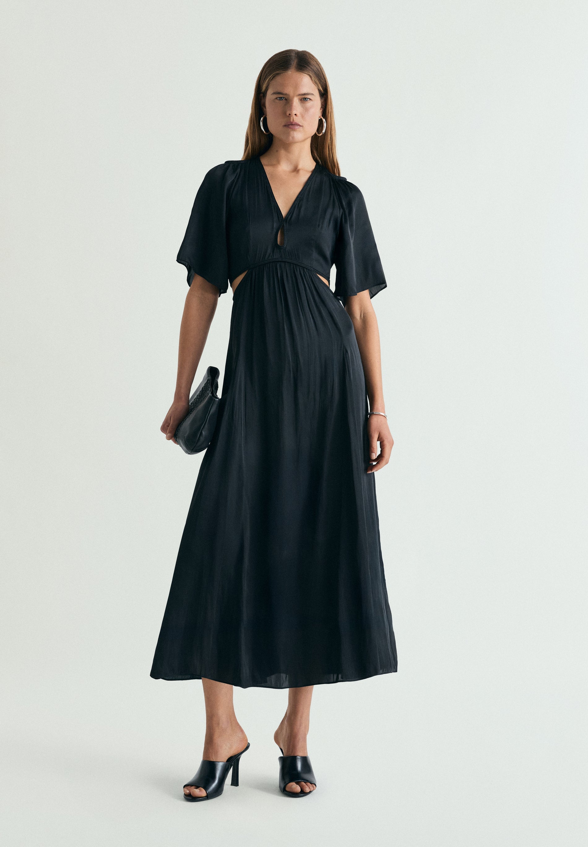 SATIN DRESS WITH CUT-OUTS