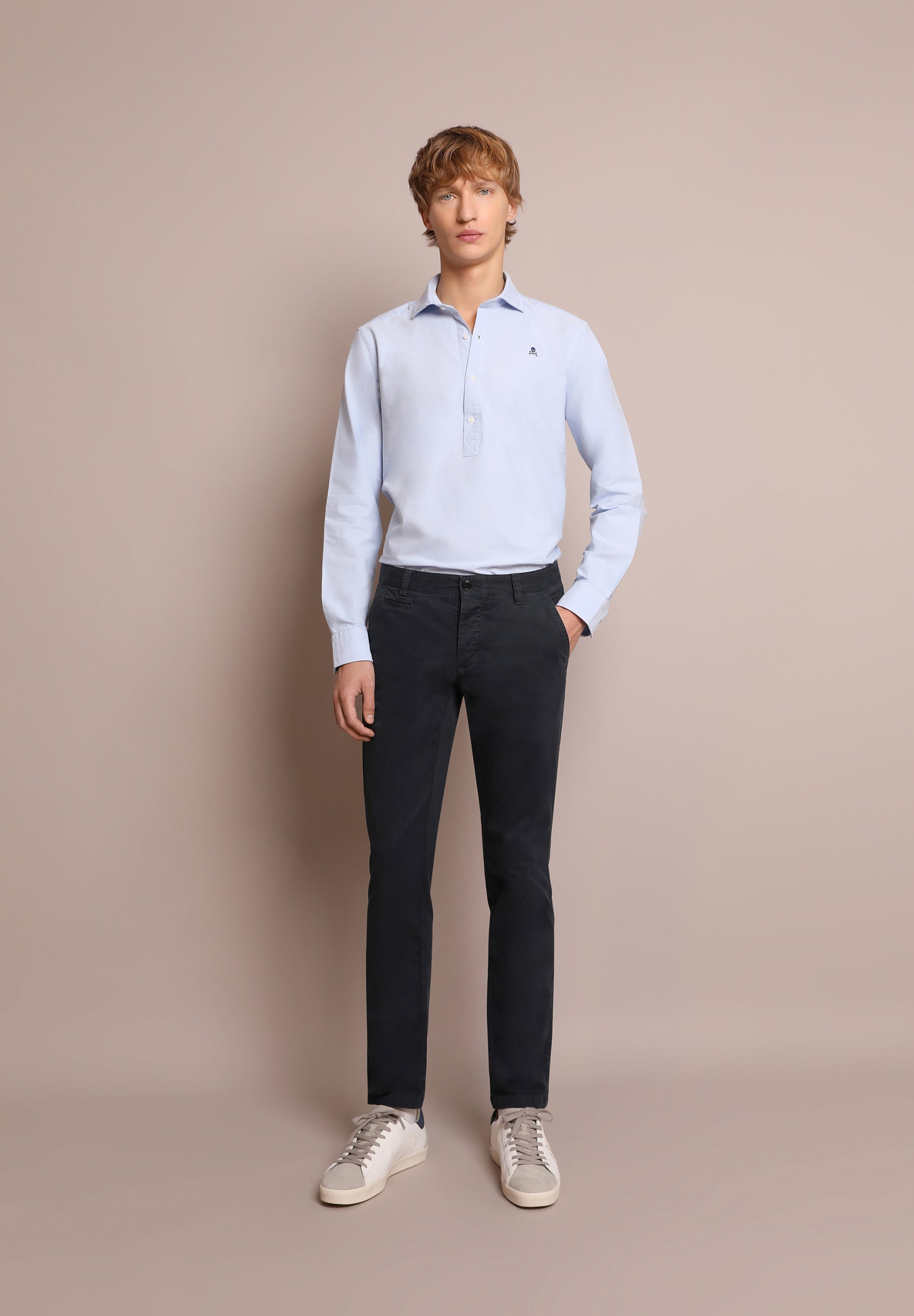 DYED COTTON CHINO TROUSERS