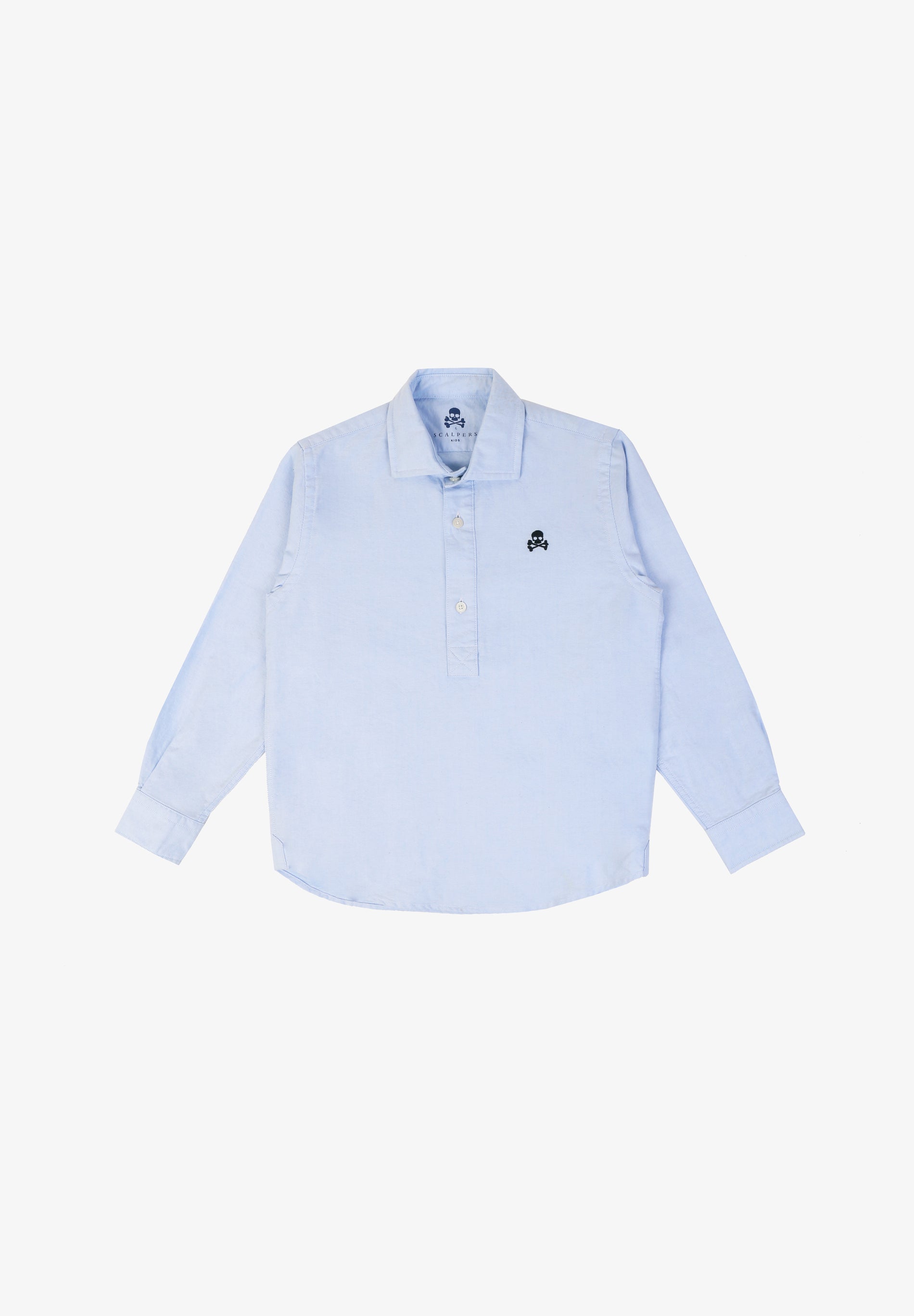 POLO NECK SHIRT WITH CONTRAST SKULL PRINT