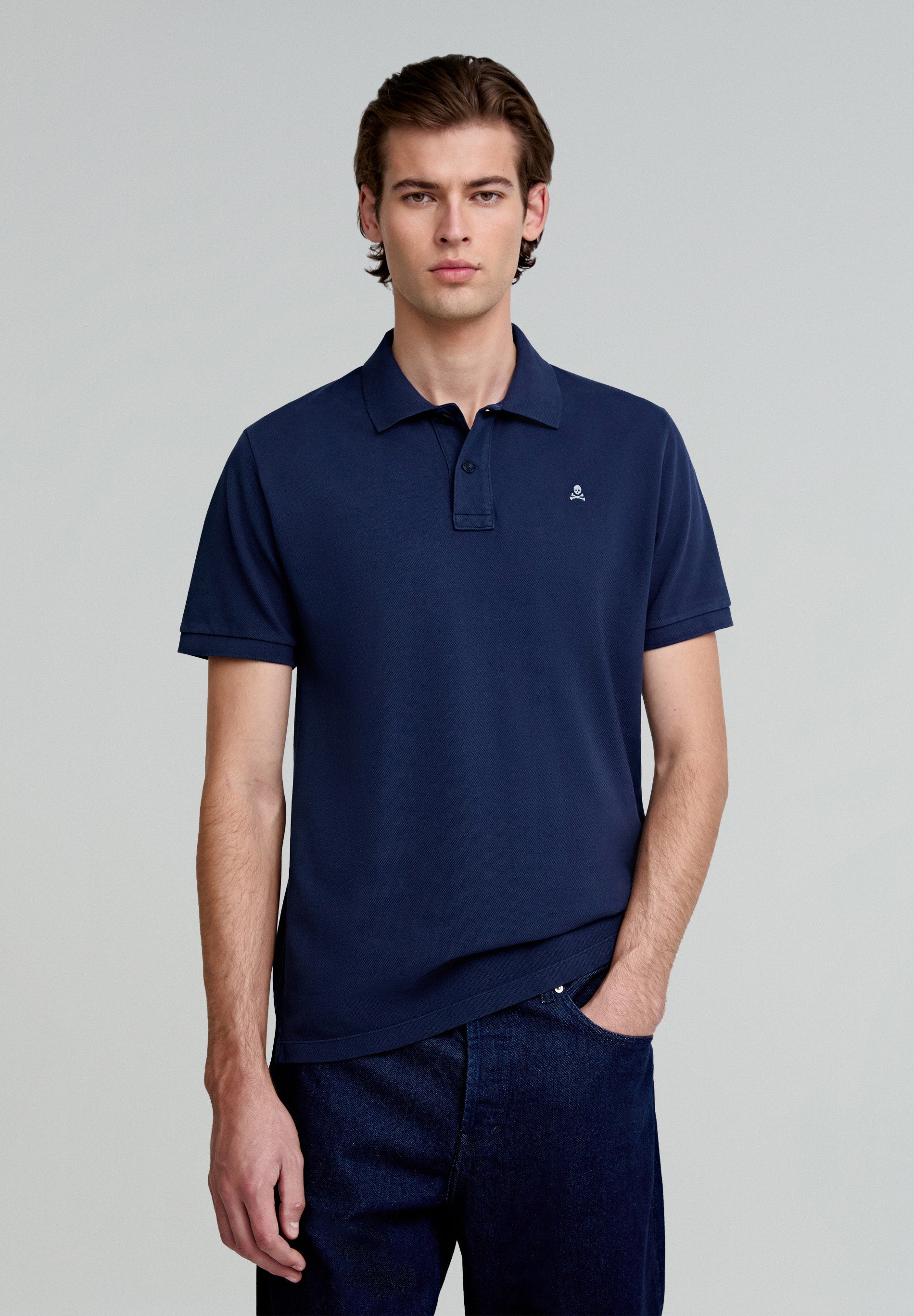 BASIC POLO SHIRT WITH CONTRAST SKULL