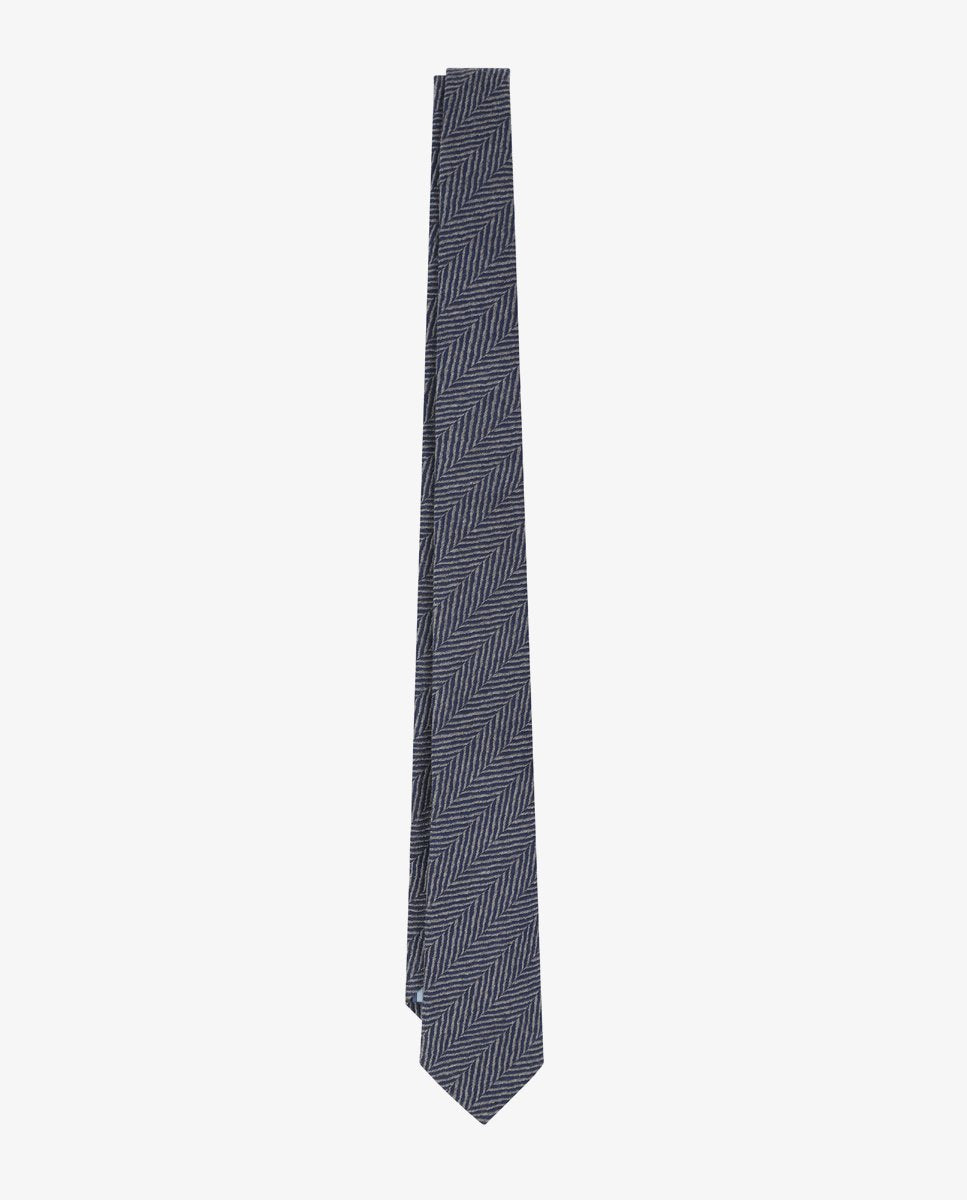 HERRINGBONE TIE NAVY