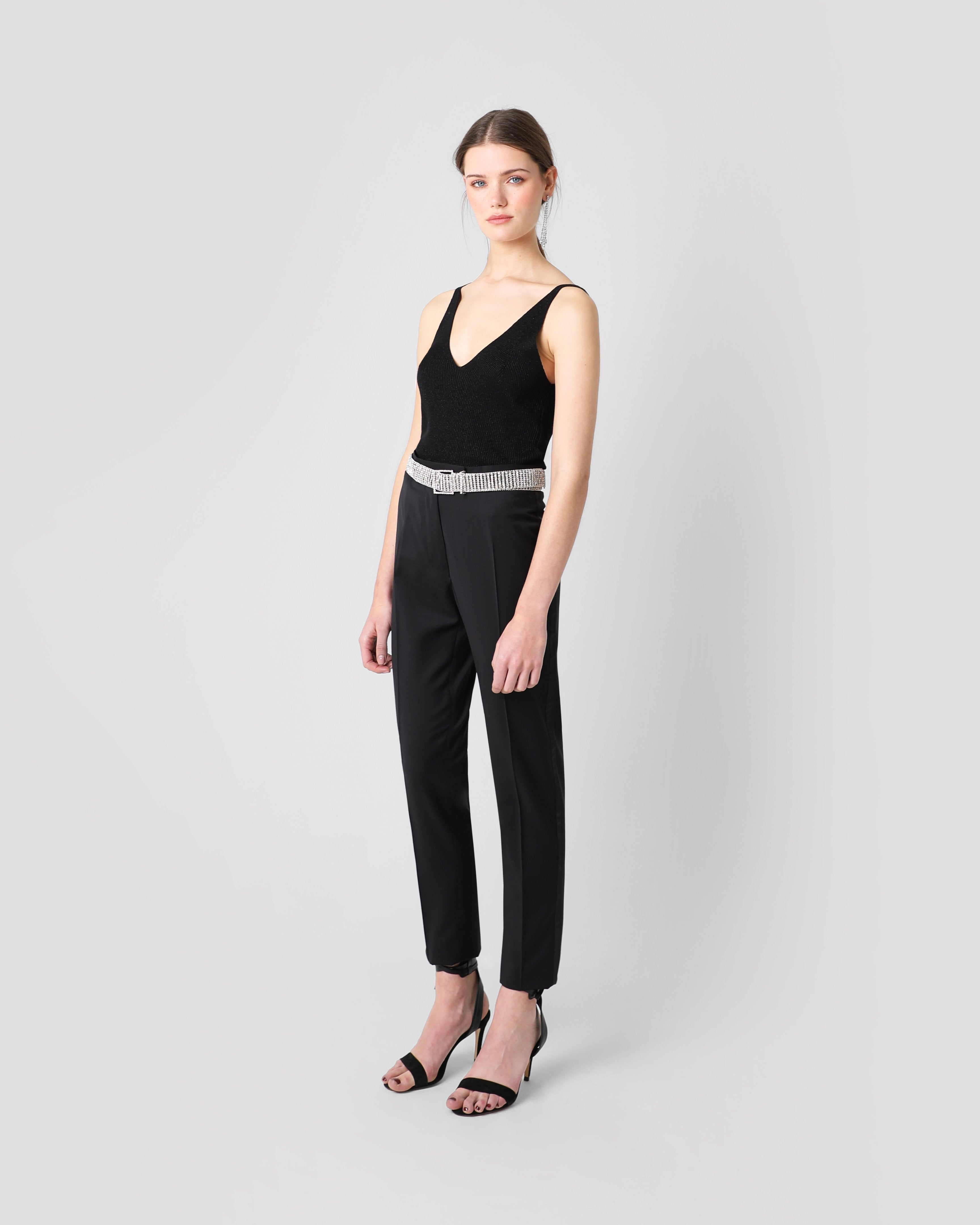 TOP TRICOT LUREX NEGRO