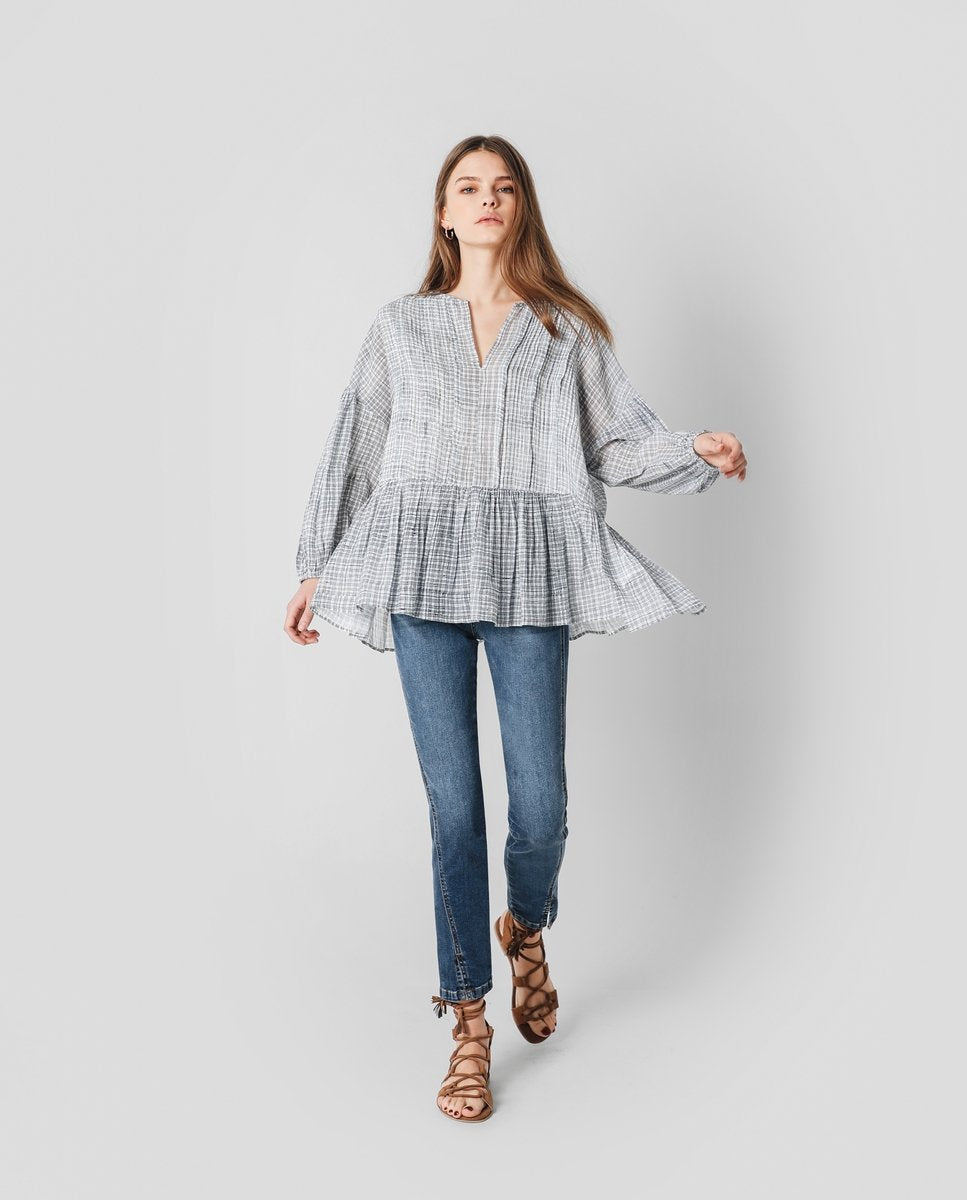 CAMISOLA PLEATS CUADROS